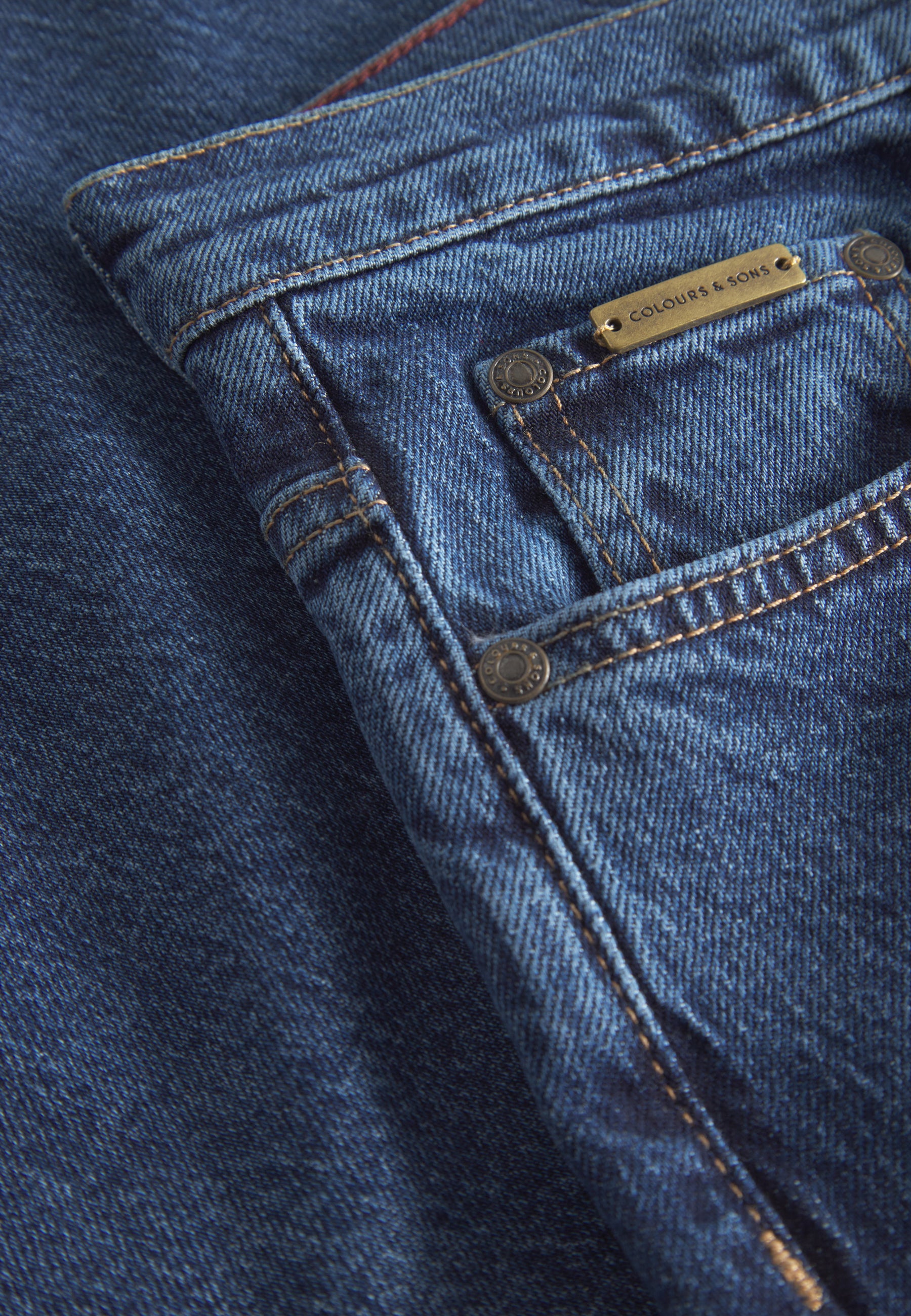 Dark Blue Denim Cropped Jeans Colours and Sons