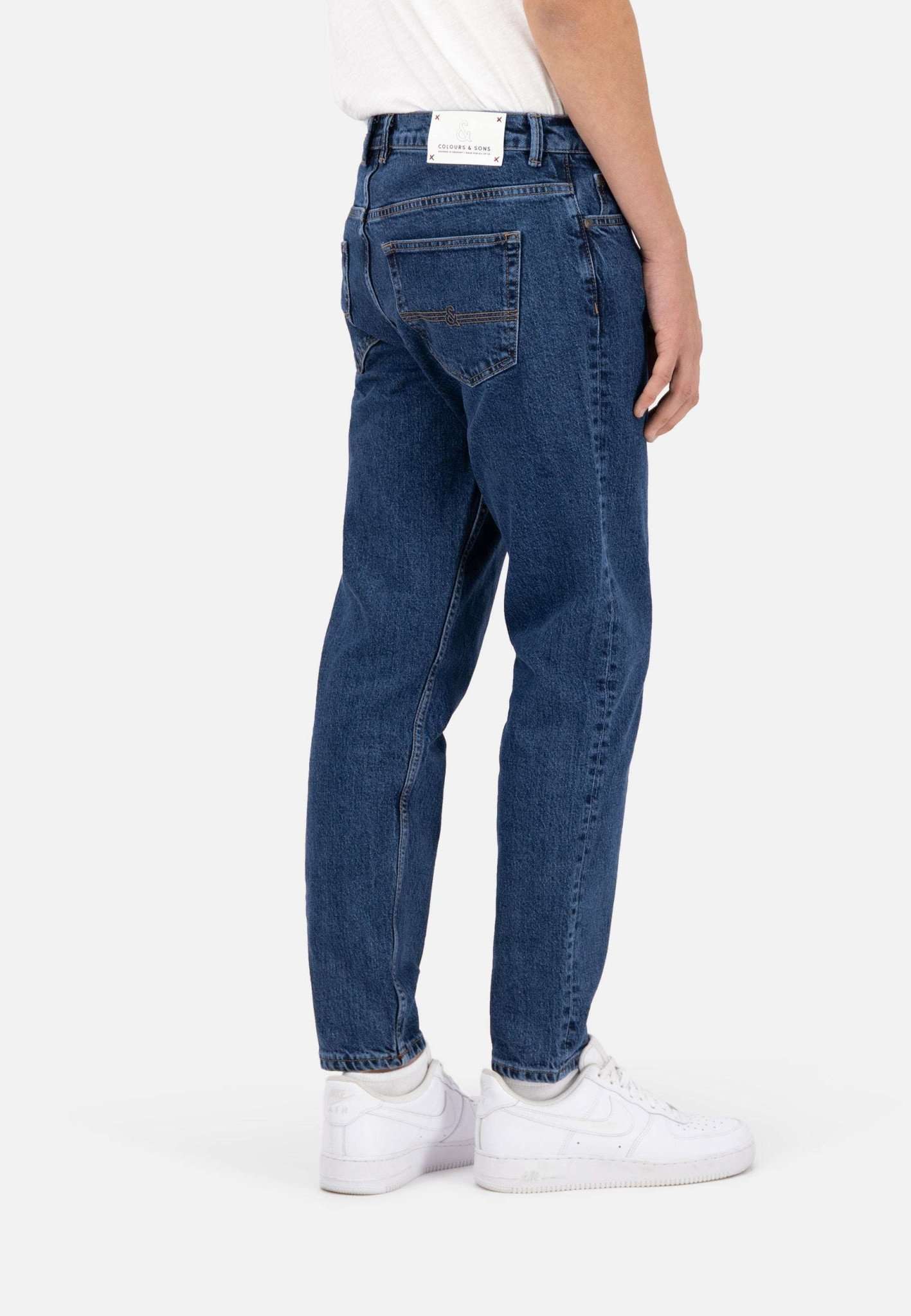 Dark Blue Denim Cropped Jeans Colours and Sons