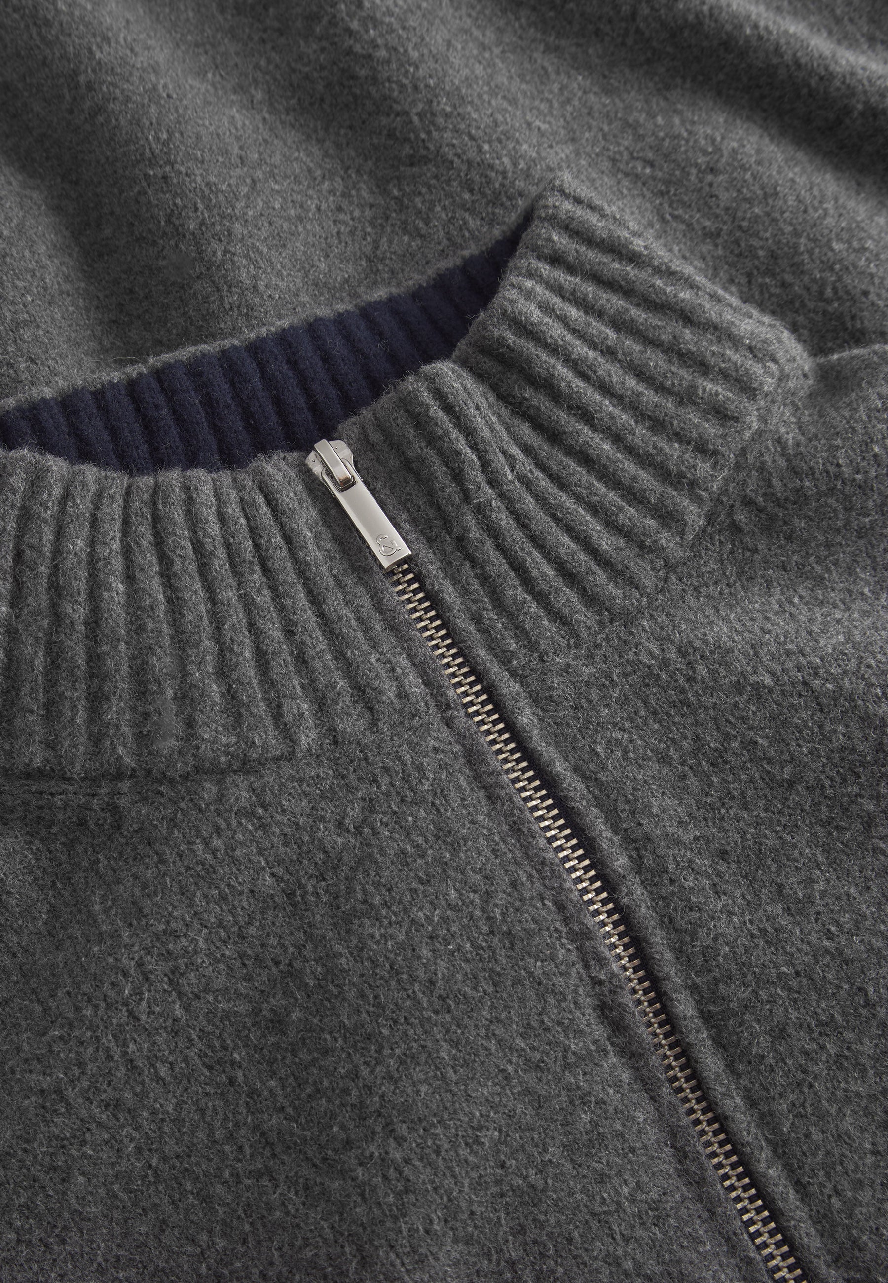 Mock-Zip Woolen Touch in Stone Sweater Colours and Sons