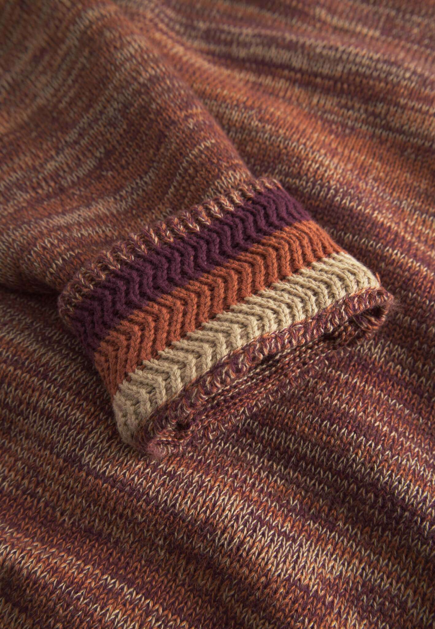 Roundneck mouliné in mahogany mouliné sweater Colours and Sons