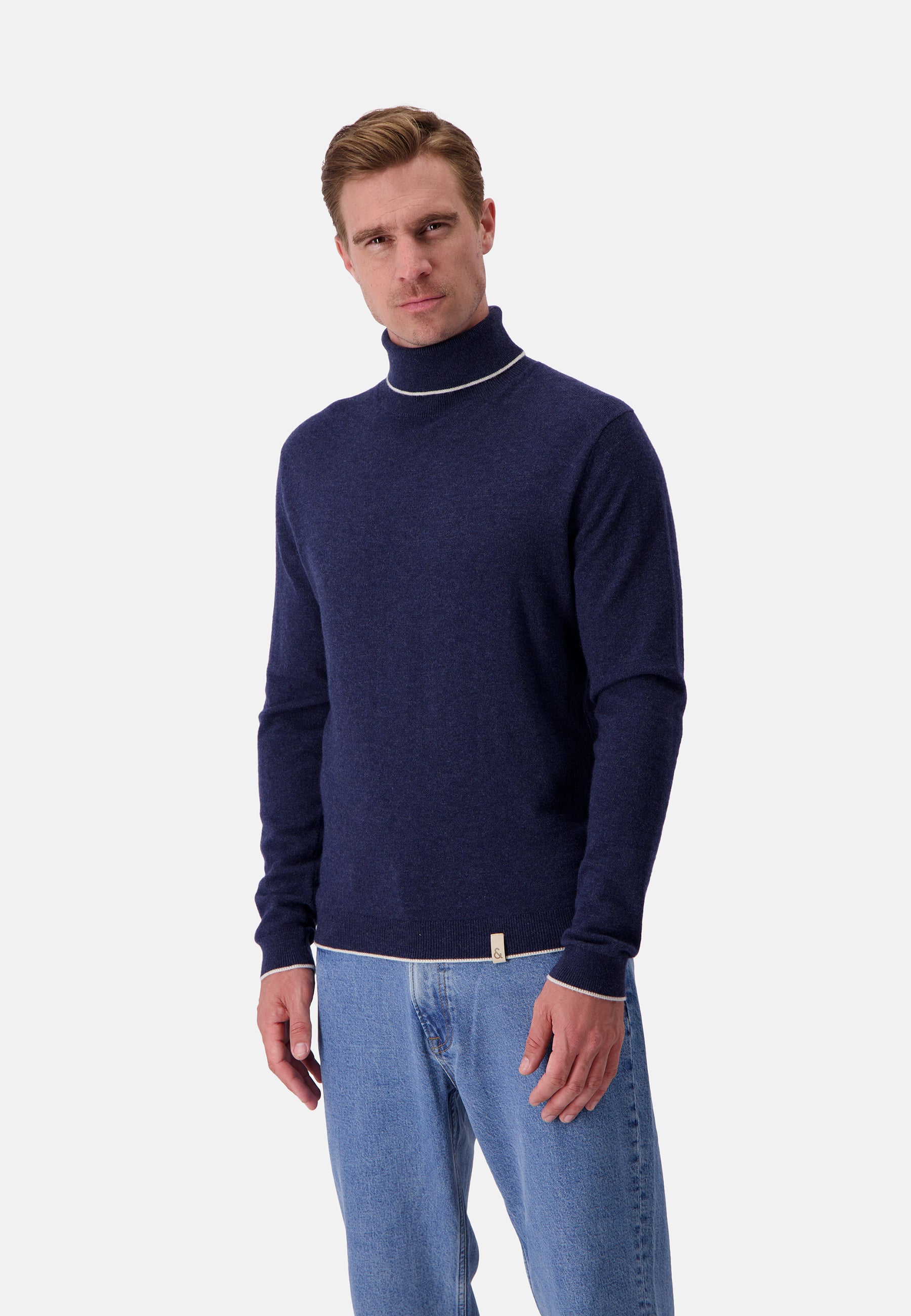 Turtleneck Merino Blend in Navy Sweater Colours and Sons