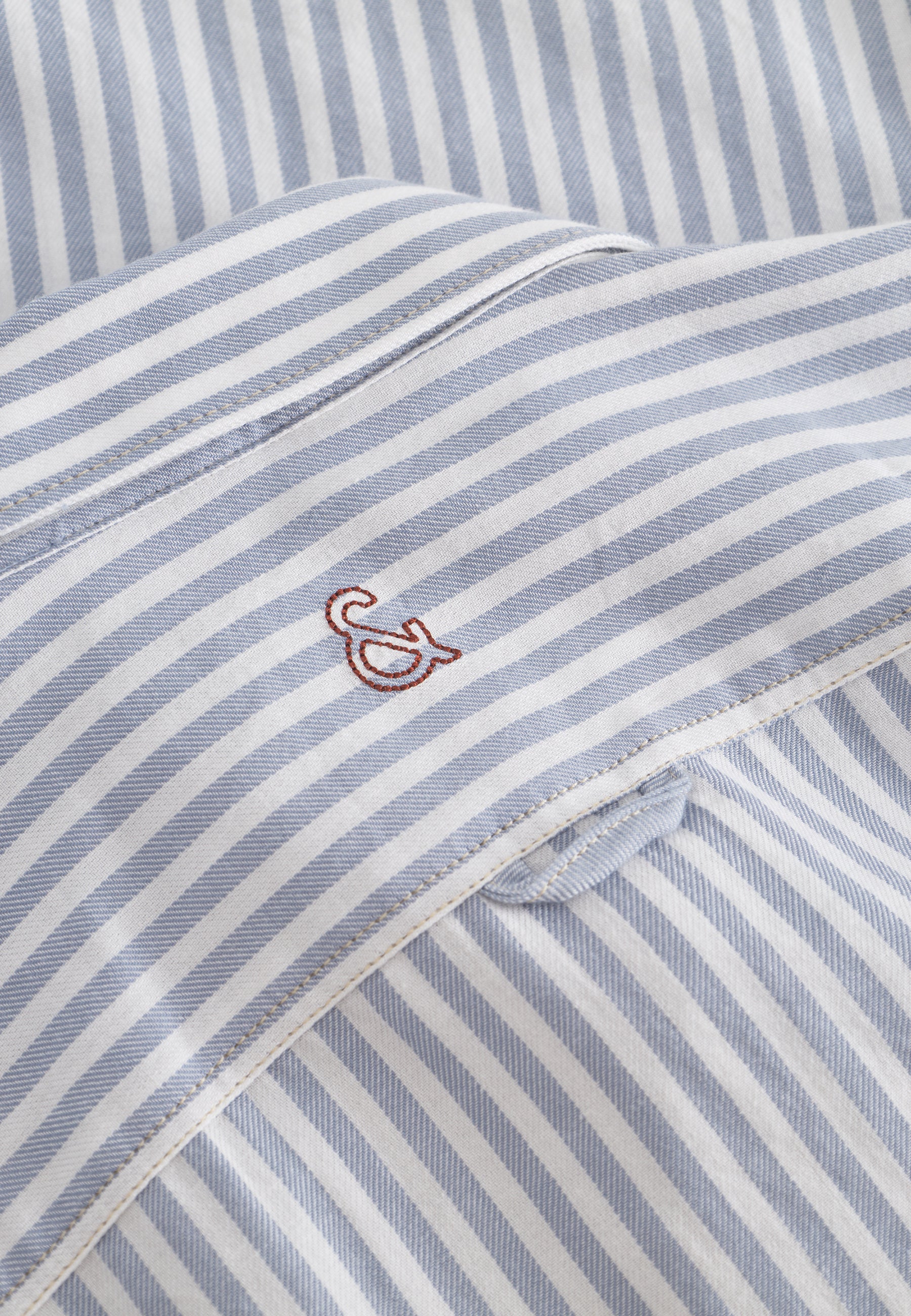 Shirt Brushed Twill Stripes in Lake Stripes Shirts Colours and Sons