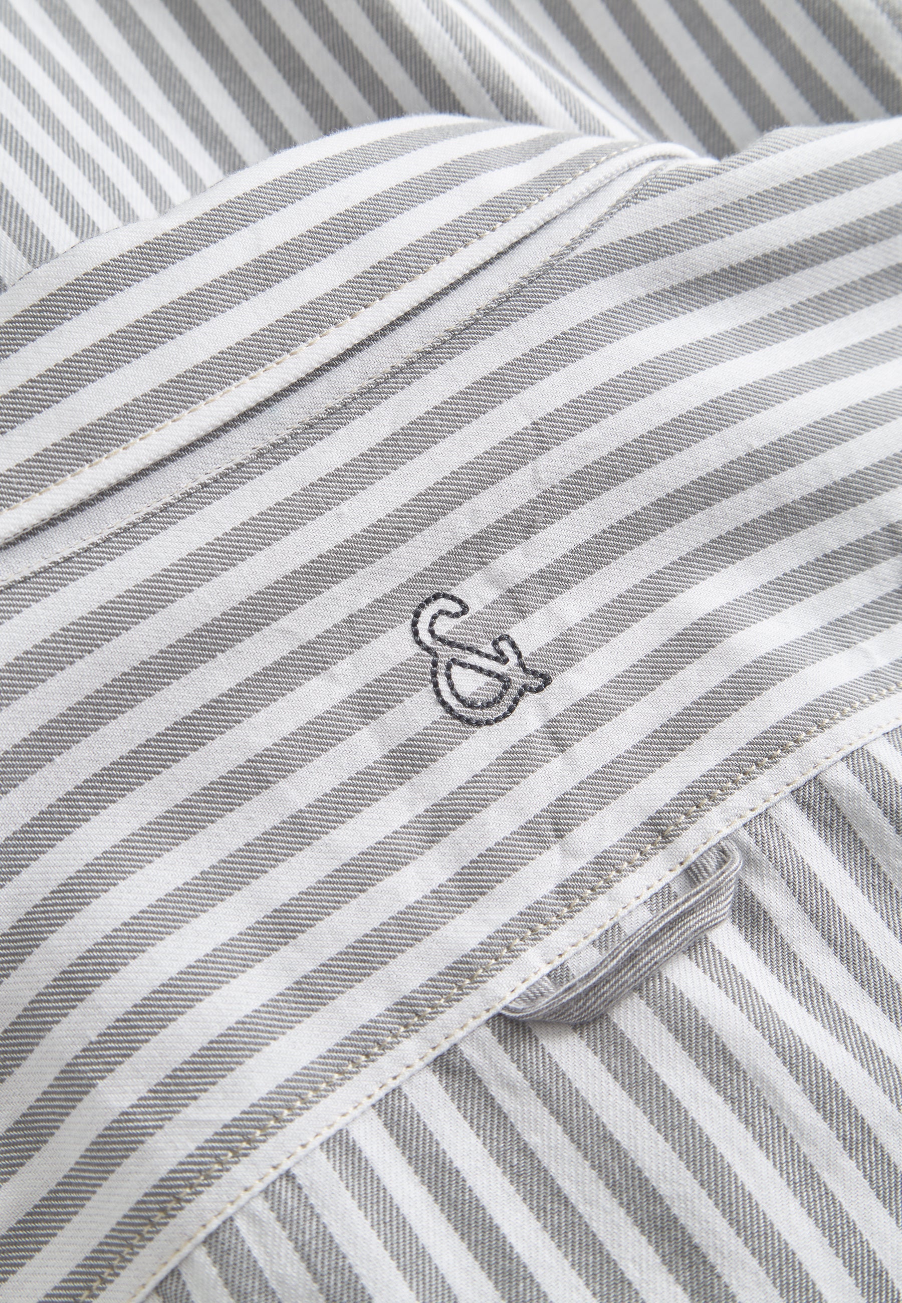 Shirt Brushed Twill Stripes in Silver Stripes Shirts Colours and Sons