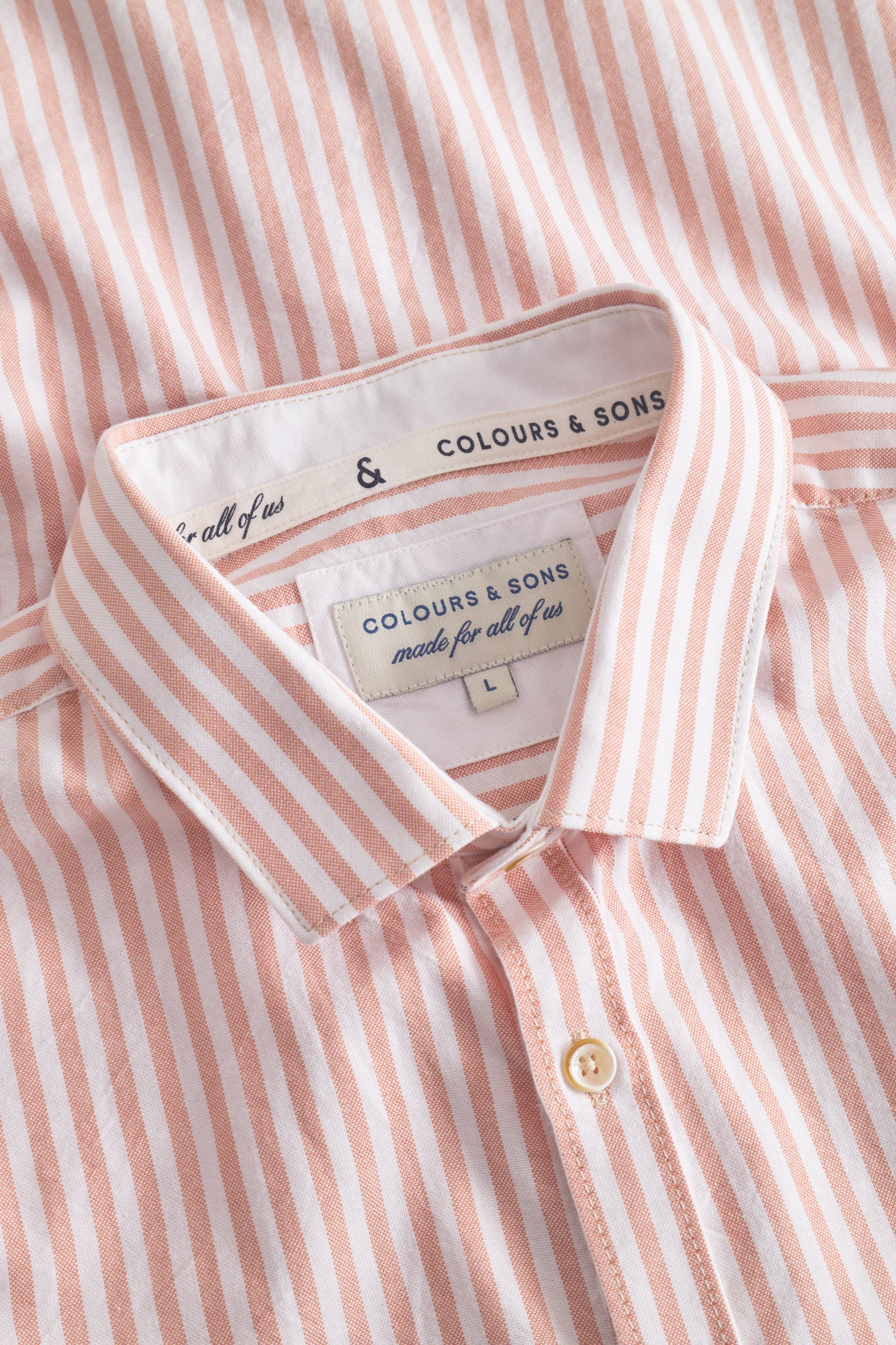 Shirt-Soft Oxford Stripes in Salmon Stripes Shirts Colours and Sons