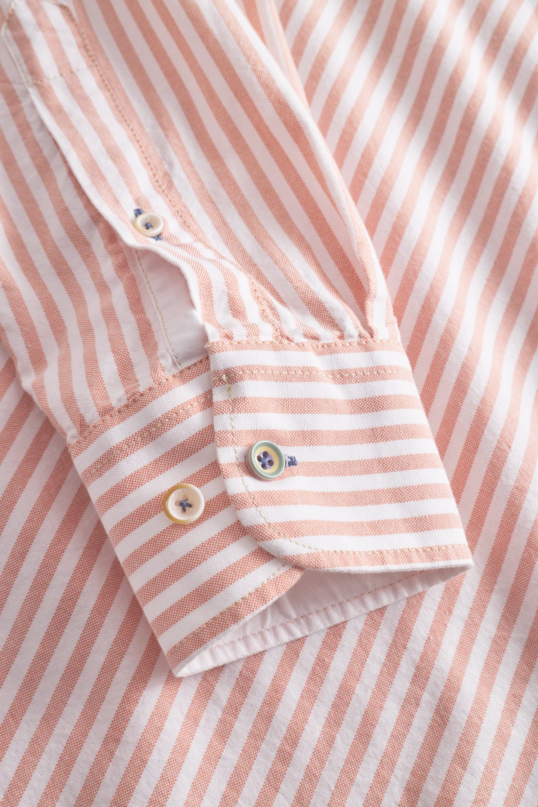 Shirt-Soft Oxford Stripes in Salmon Stripes Shirts Colours and Sons