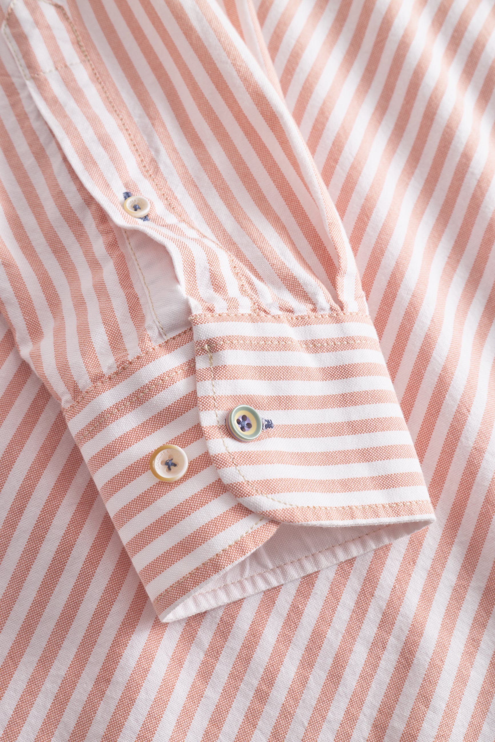 Shirt-Soft Oxford Stripes in Salmon Stripes Shirts Colours and Sons
