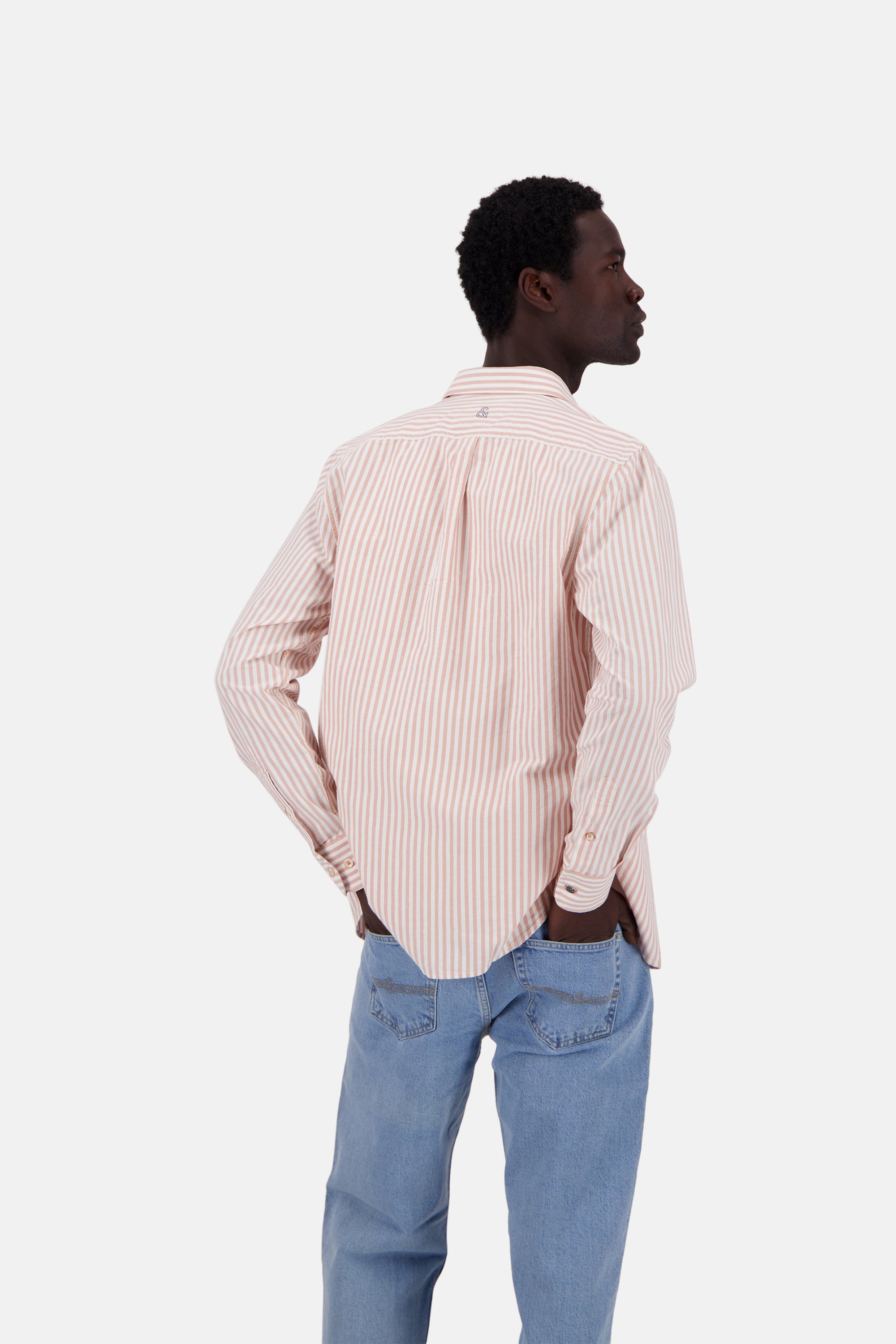 Shirt-Soft Oxford Stripes in Salmon Stripes Shirts Colours and Sons