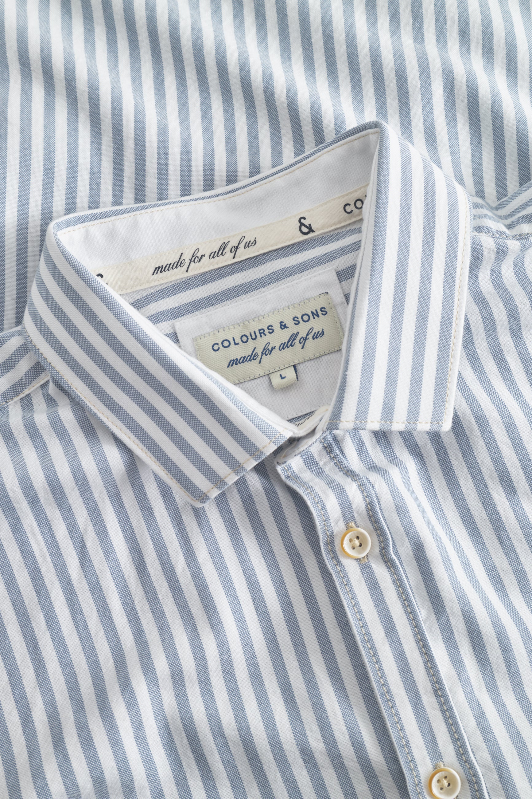 Shirt-Soft Oxford Stripes in Sky Stripes Shirts Colours and Sons