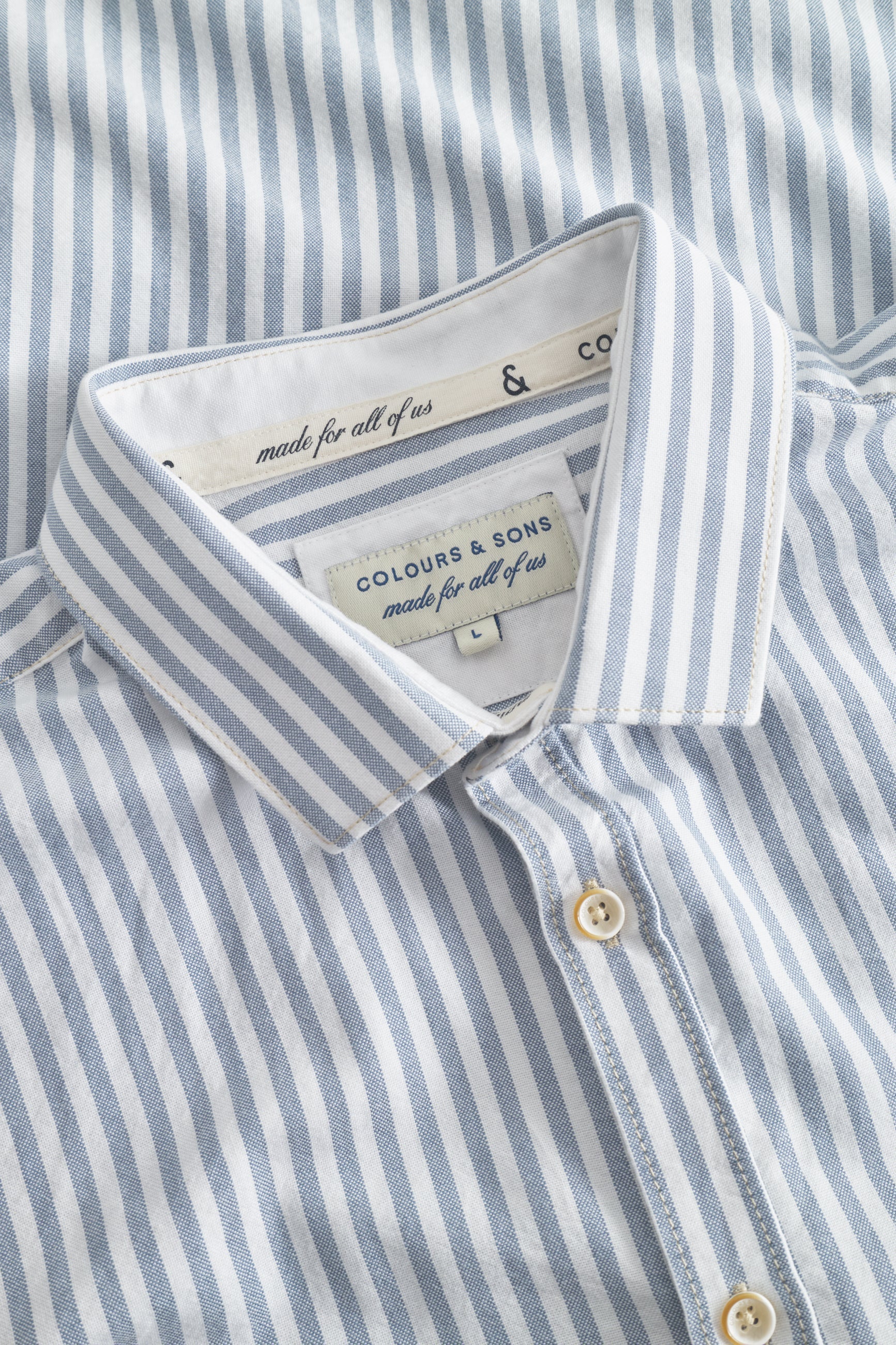 Shirt-Soft Oxford Stripes in Sky Stripes Shirts Colours and Sons