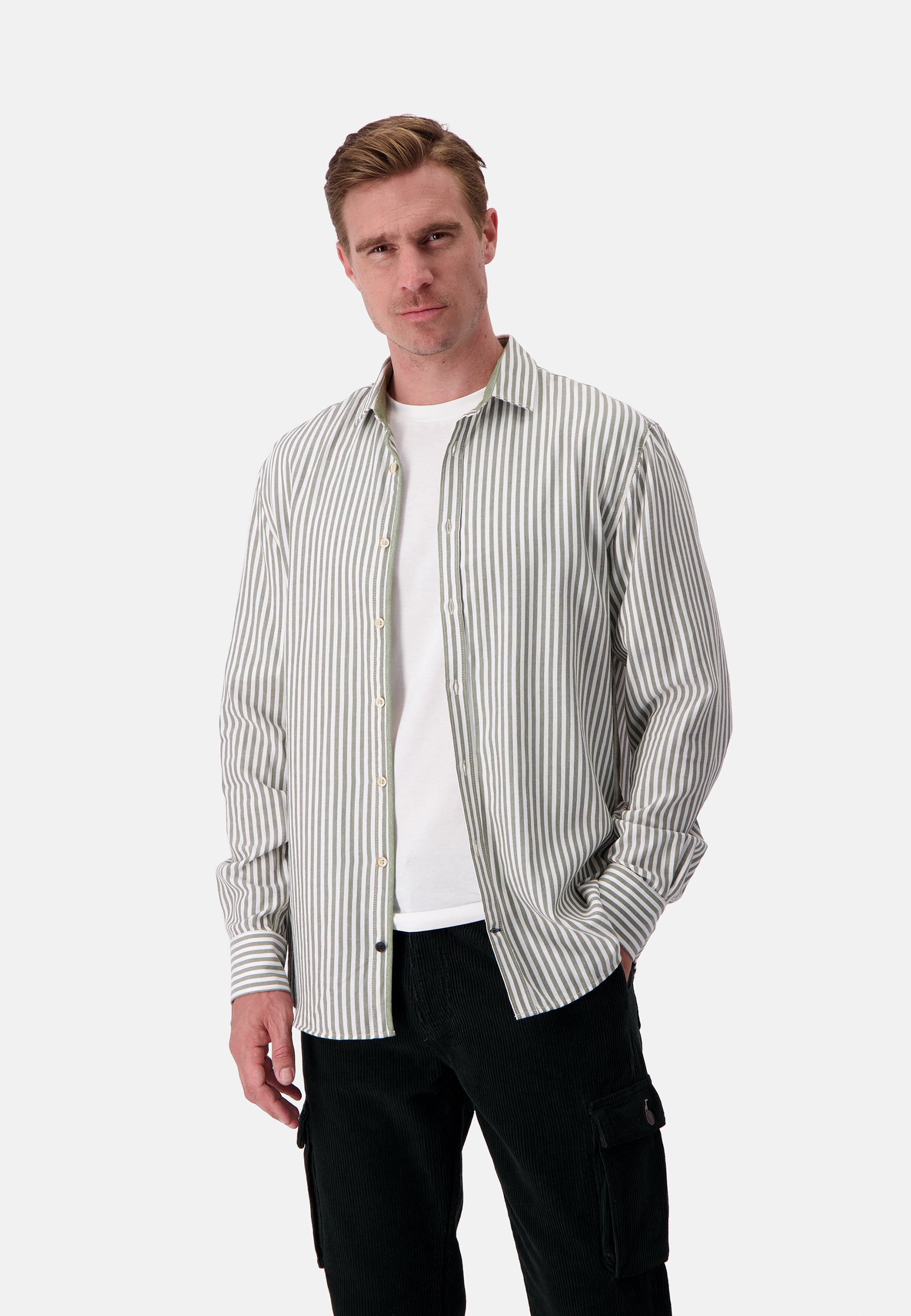 Shirt-Brushed Twill Stripes in Hunter Stripes Shirts Colours and Sons