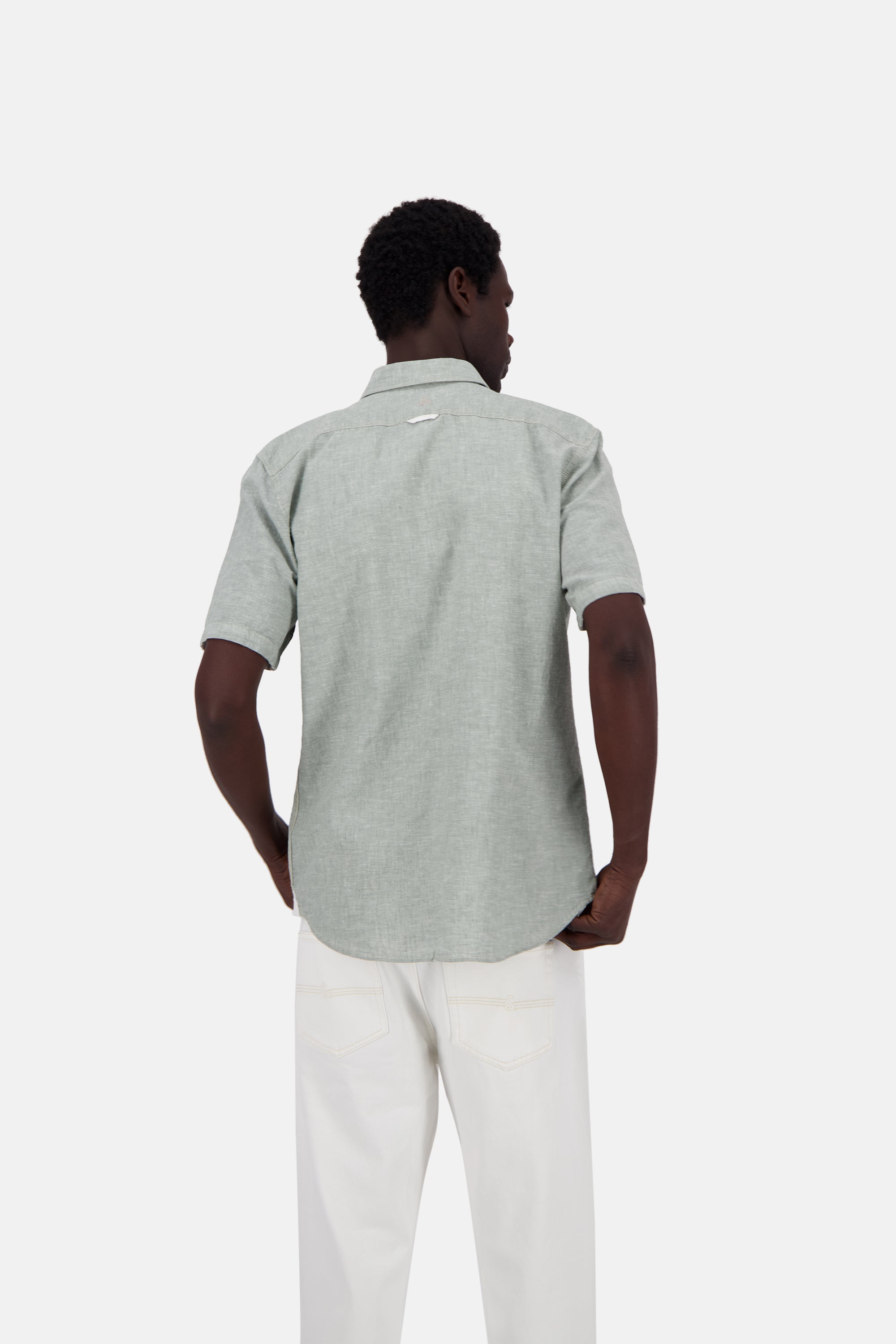 Shirt-Linen Blend Kent in Wasabi Shirts Colours and Sons