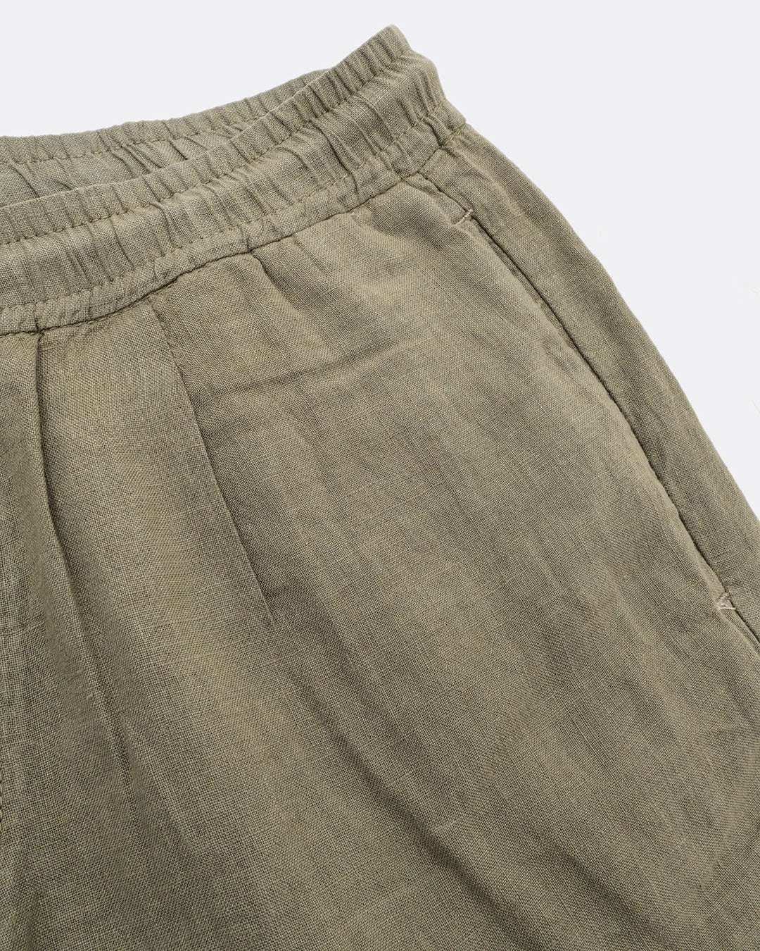 Pants Cropped Linen in Olive Pants Colours and Sons