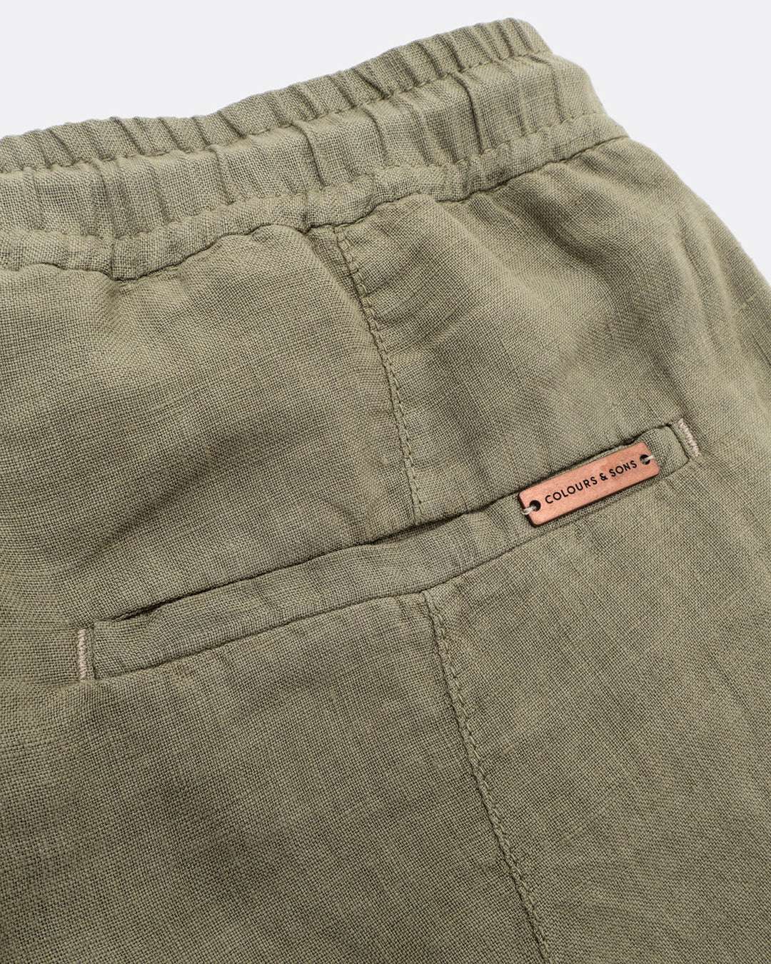 Pants Cropped Linen in Olive Pants Colours and Sons