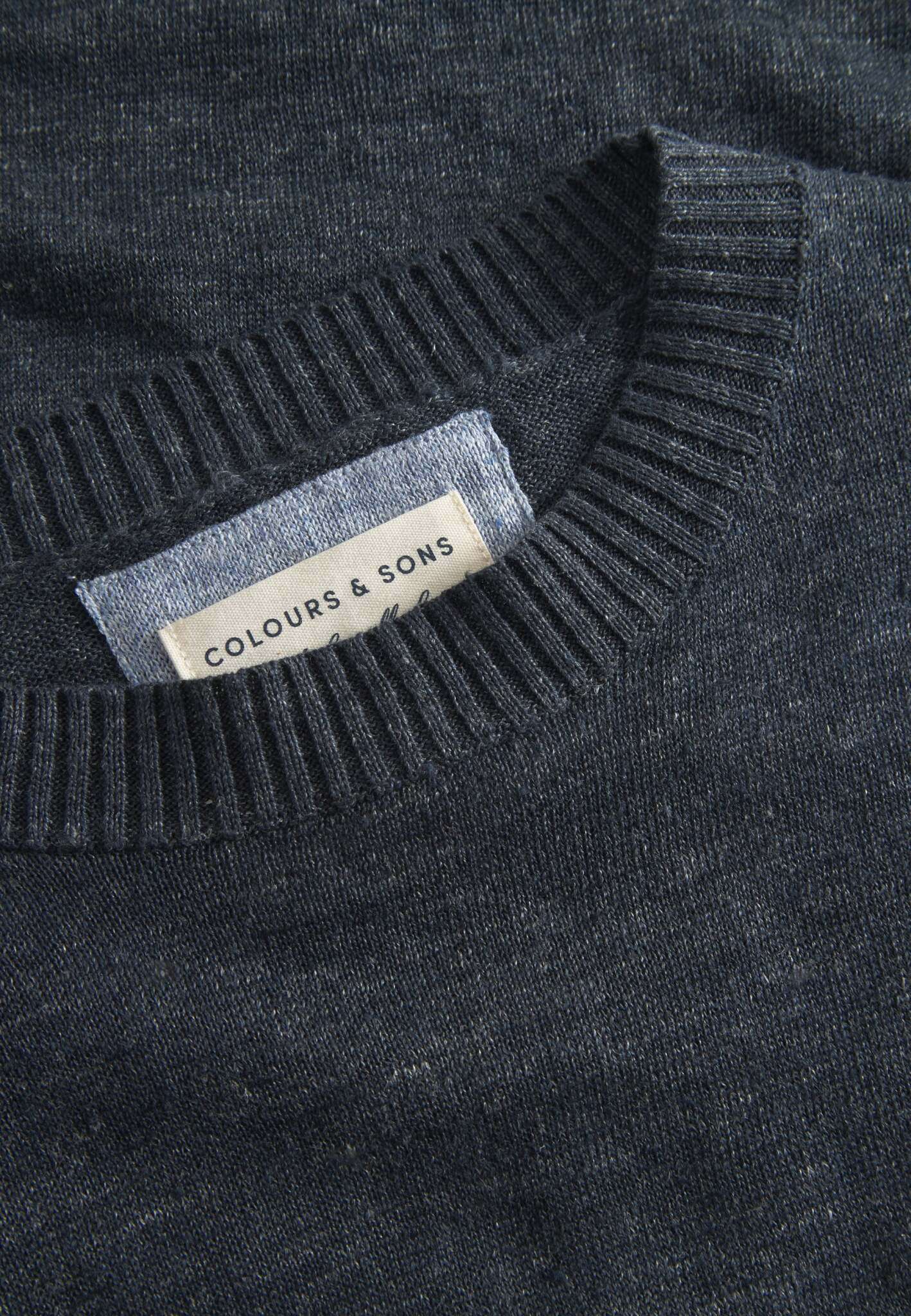 Roundneck linen in navy sweater Colours and Sons