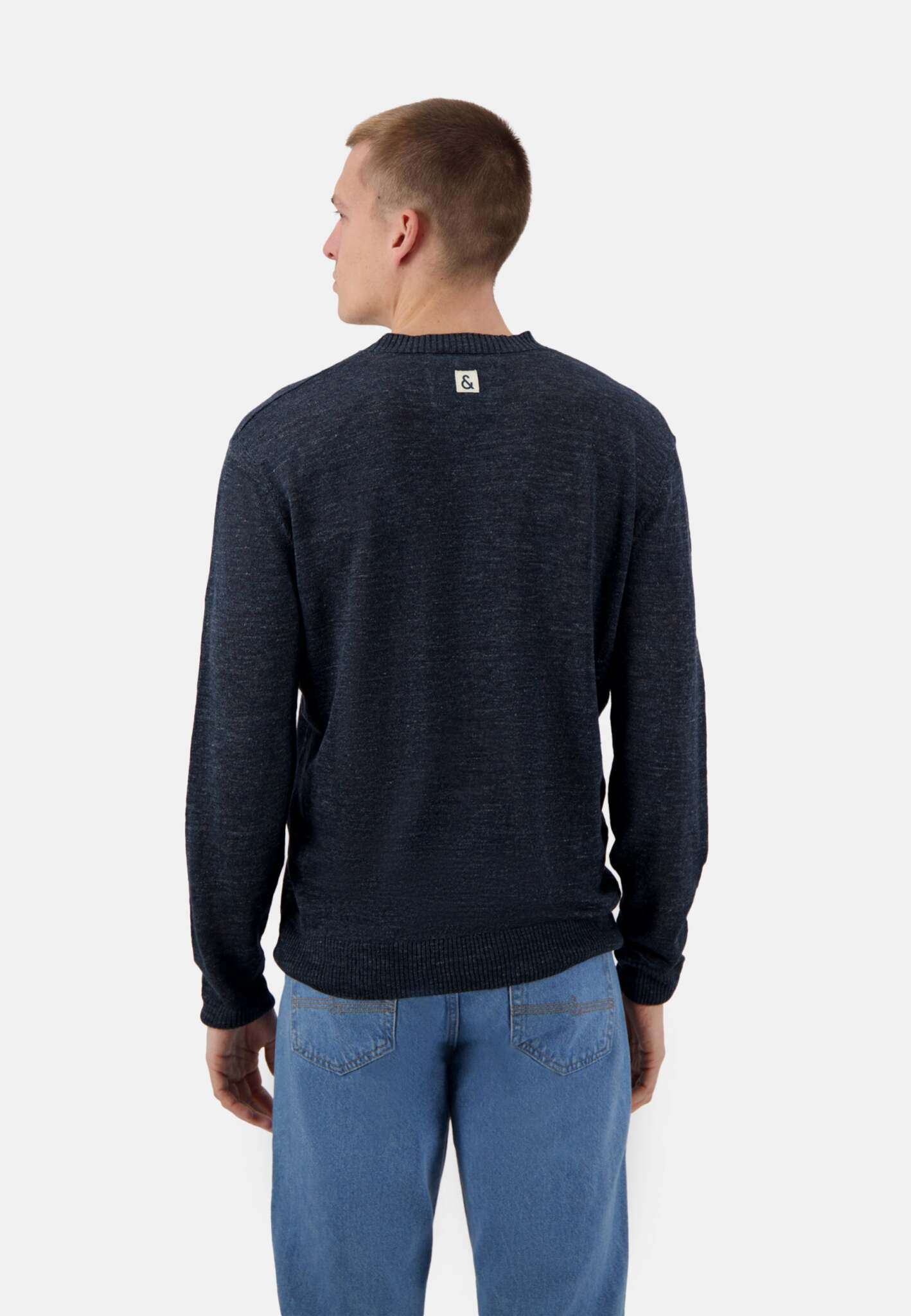 Roundneck linen in navy sweater Colours and Sons