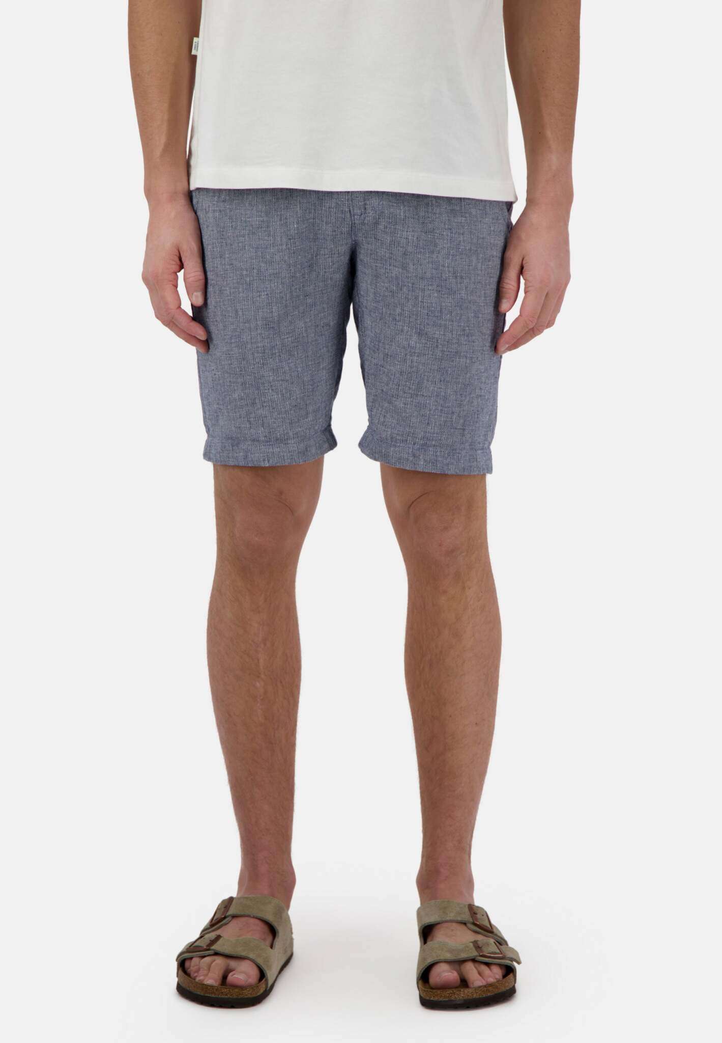 Shorts-Linen Blend Check in River Twill Shorts Colours and Sons