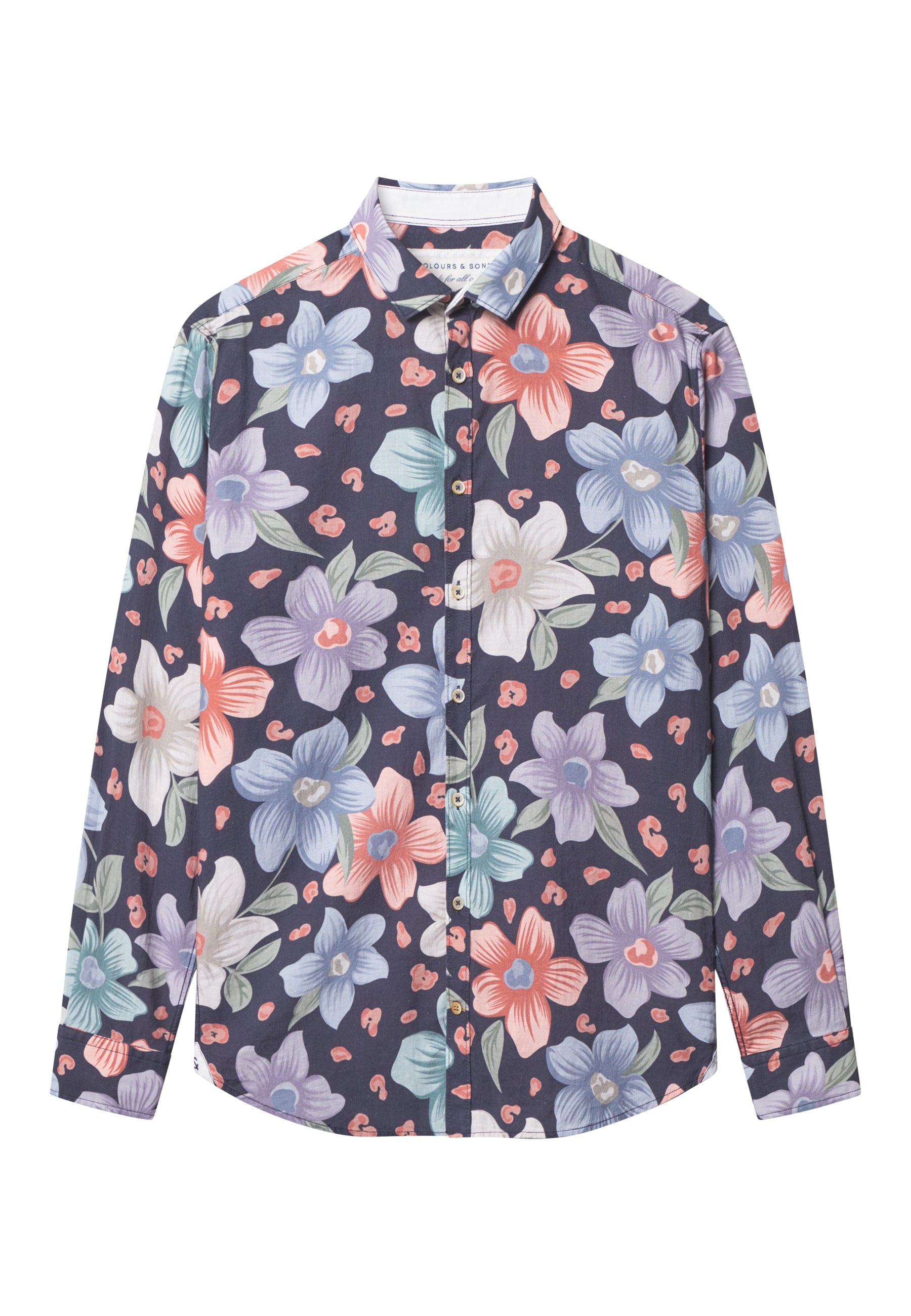 Shirt-Printed in Navy Flowers Shirts Colours and Sons