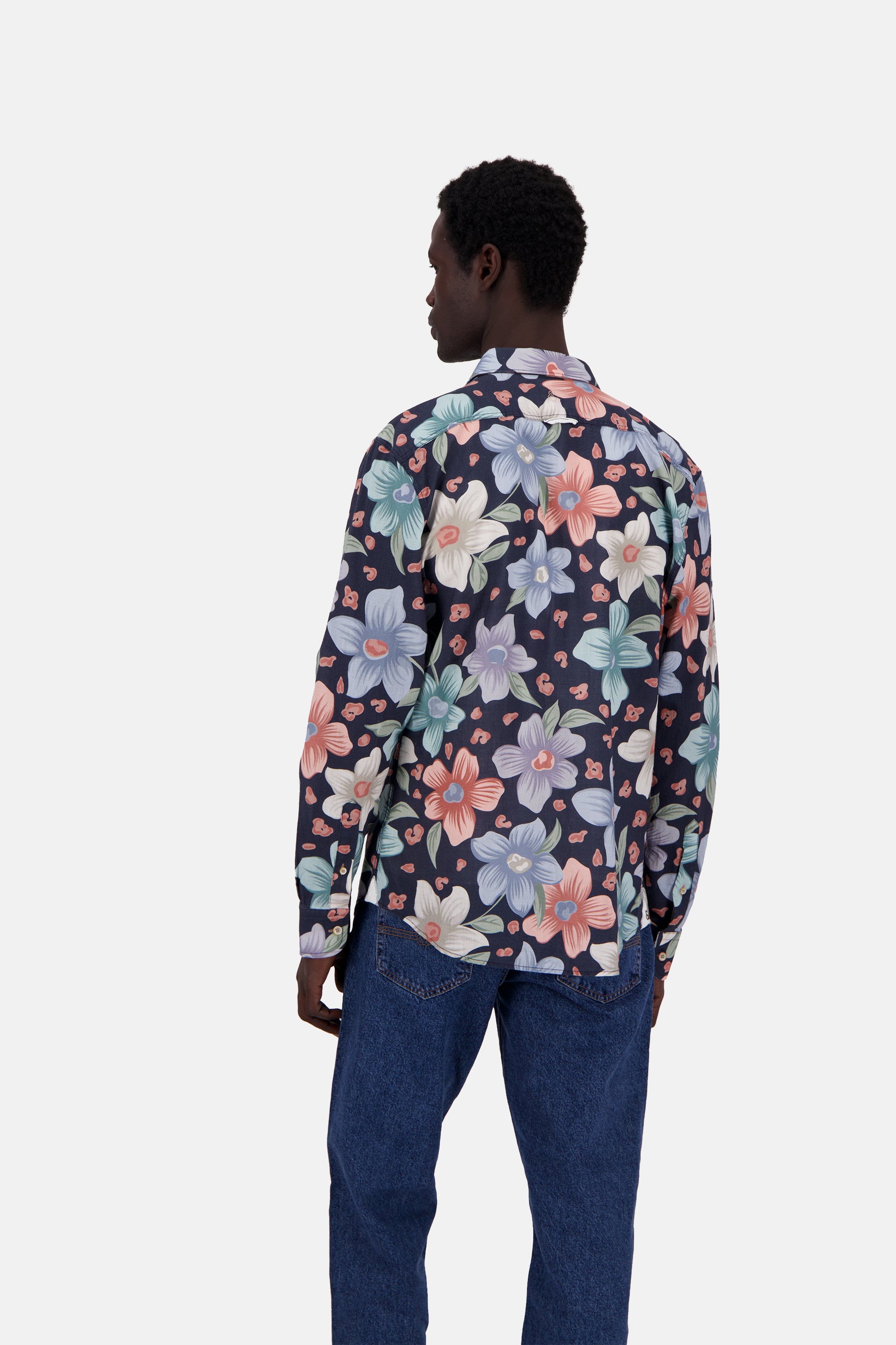 Shirt-Printed in Navy Flowers Shirts Colours and Sons