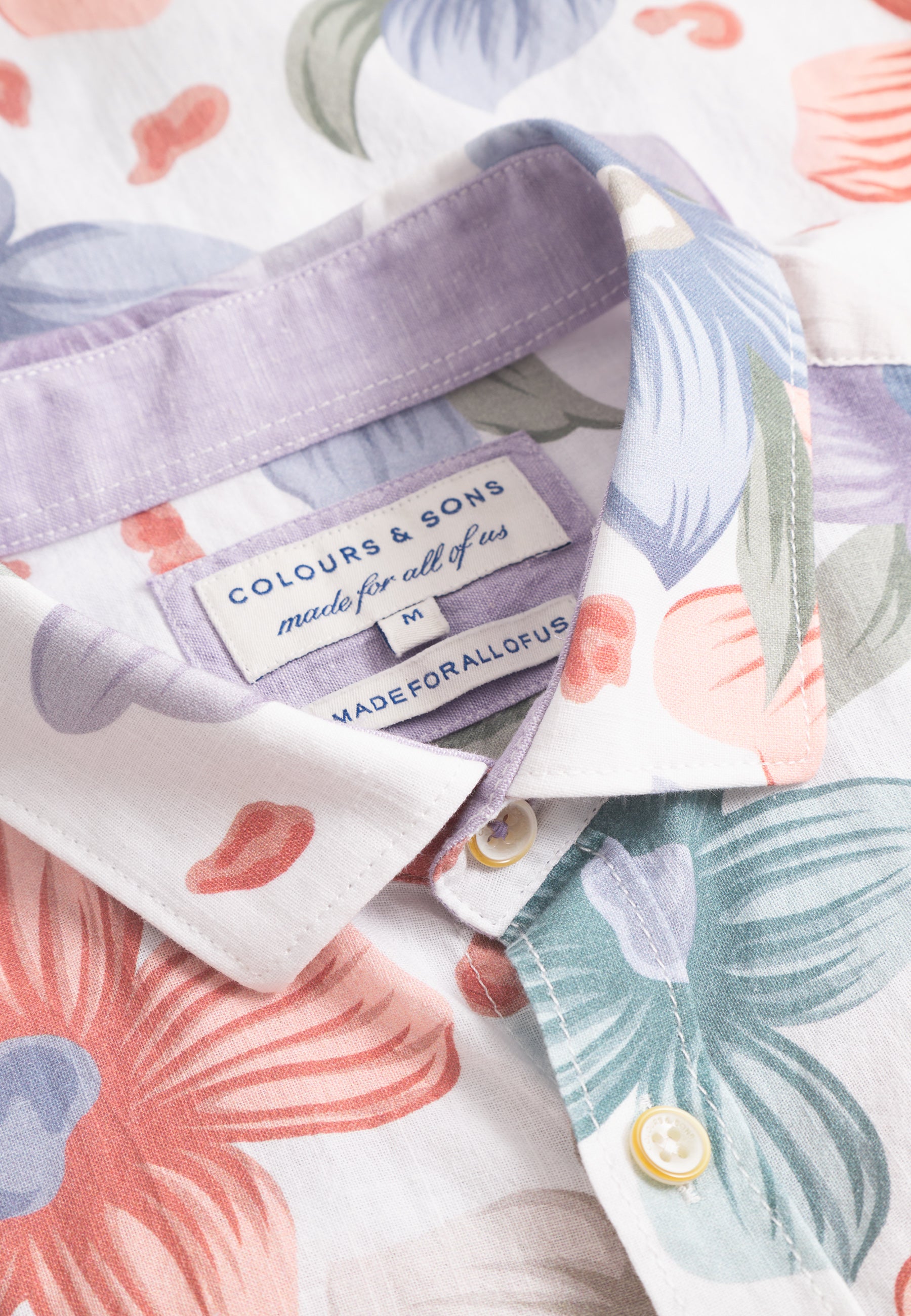 Shirt-Printed in White Flowers Shirts Colours and Sons