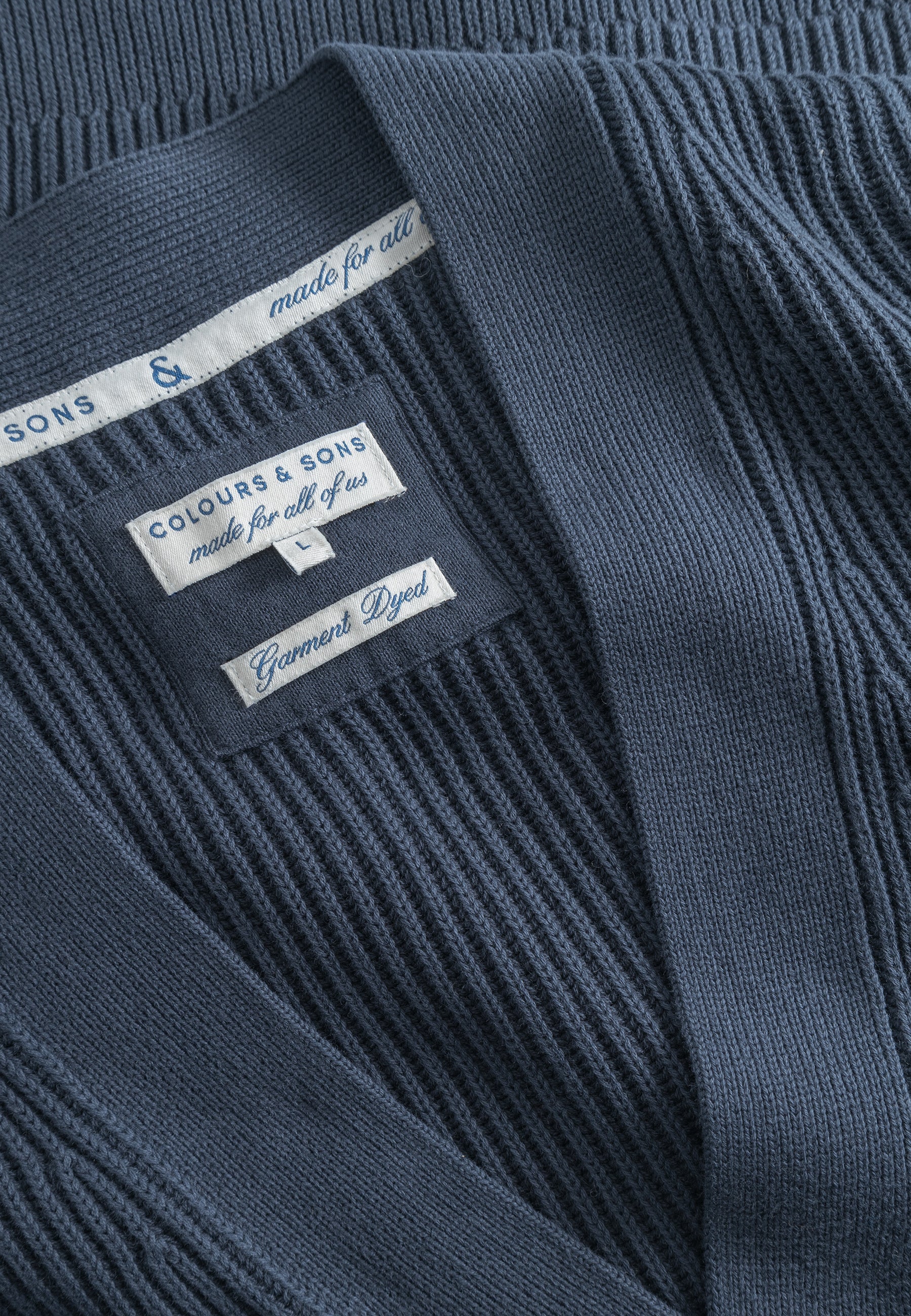 Cardigan-Rib Washed in Midnight Pullover Colours and Sons