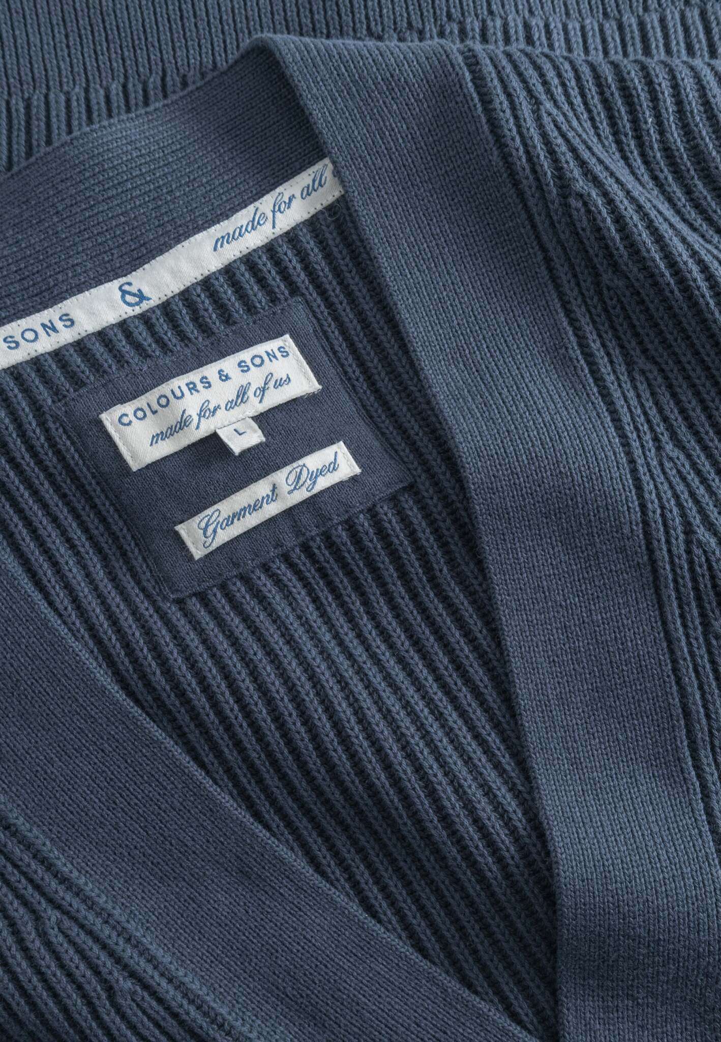 Cardigan-Rib Washed in Midnight Pullover Colours and Sons