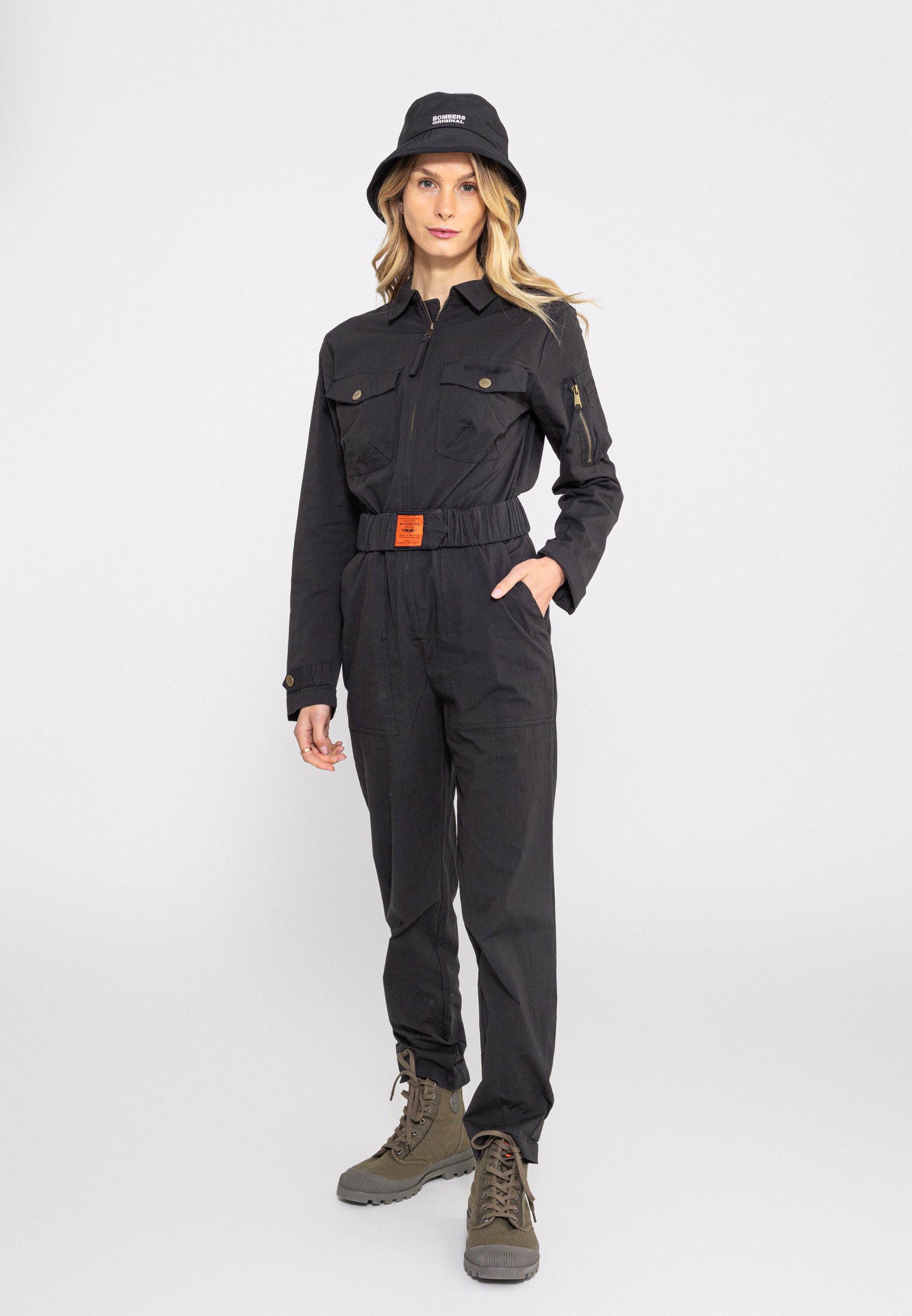 All Over Jumpsuit in Black Jumpsuit Bombers Original