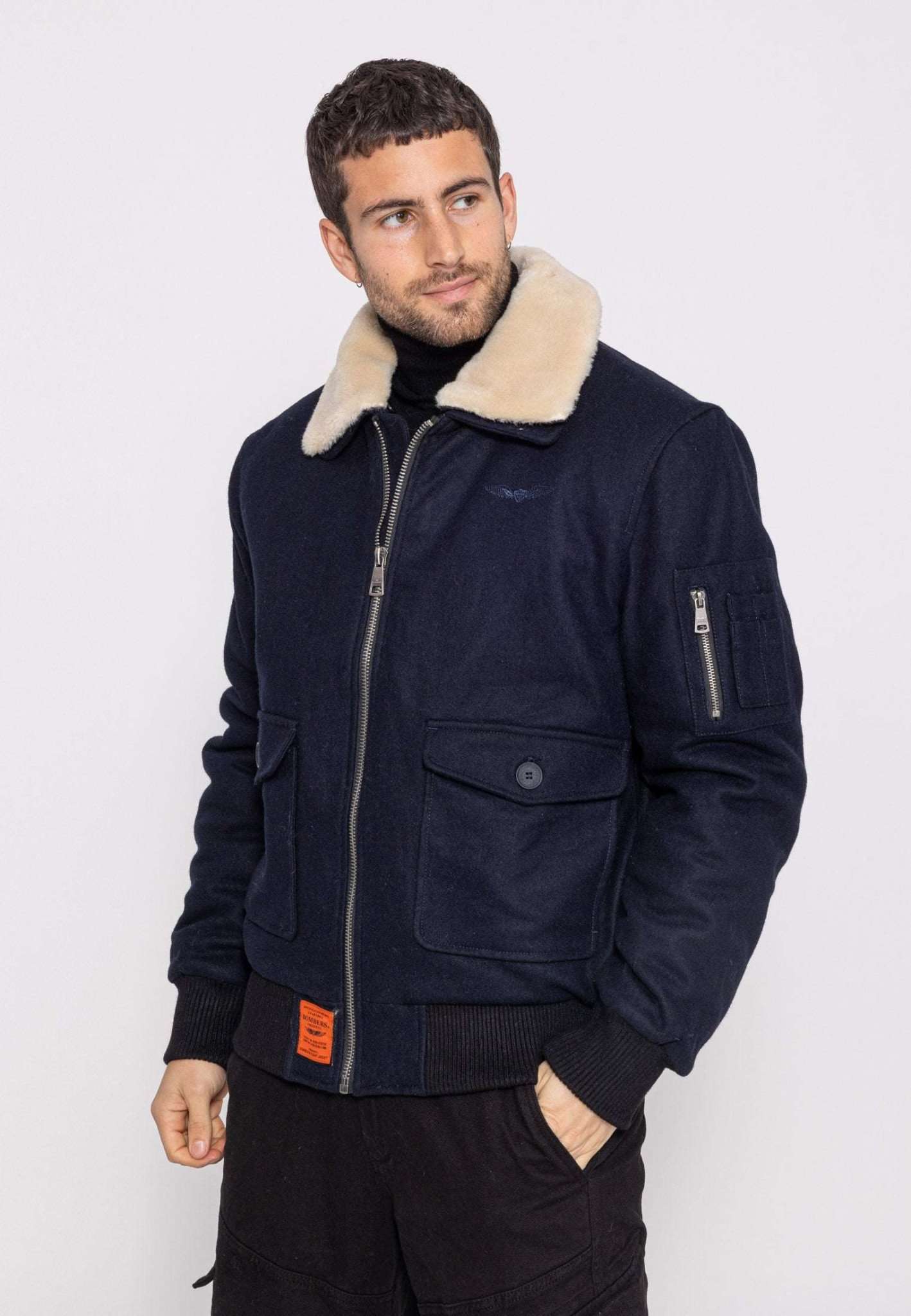 Aviator M Bomber Jacket in Navy Jackets Bombers Original