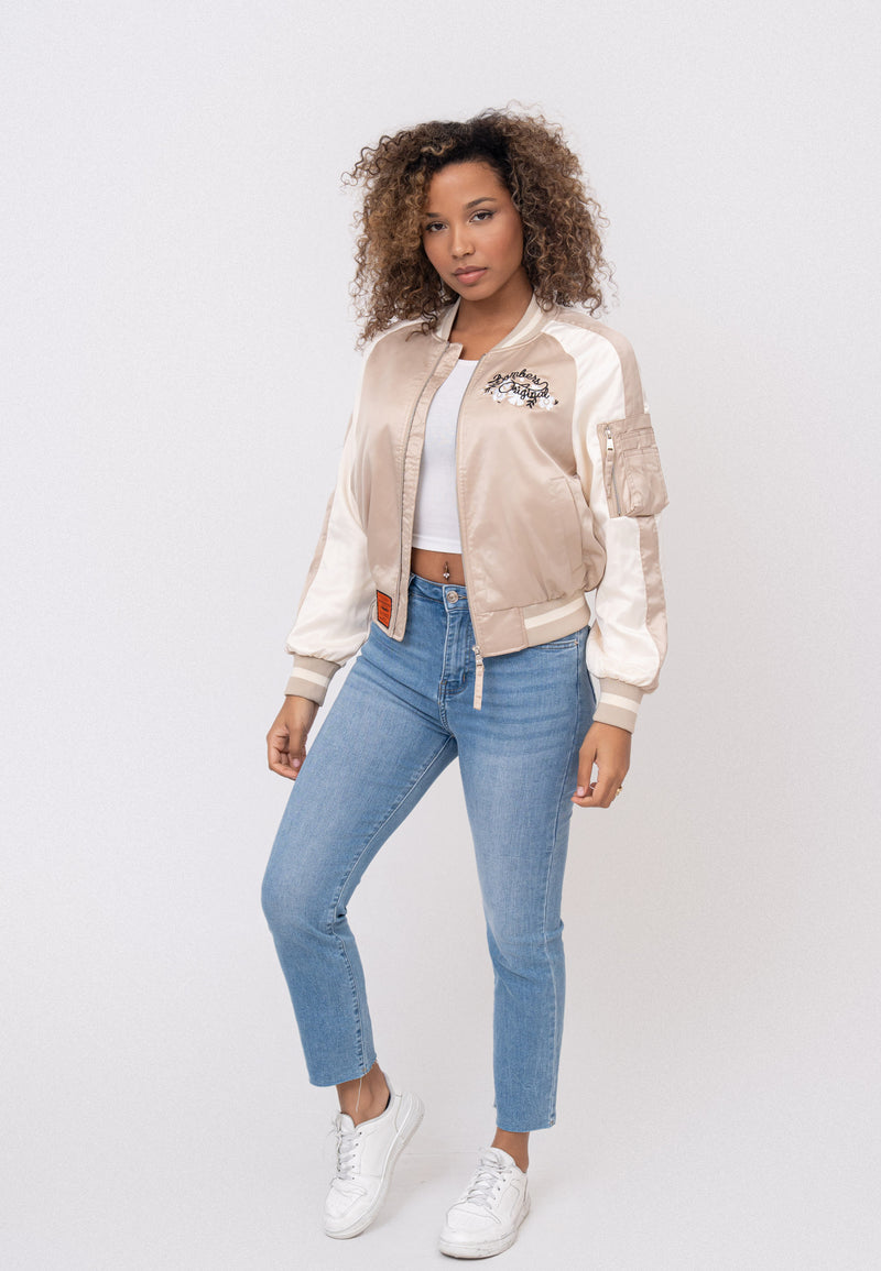 Breathe W Bomber Jacket in Beige Jackets Bombers Original