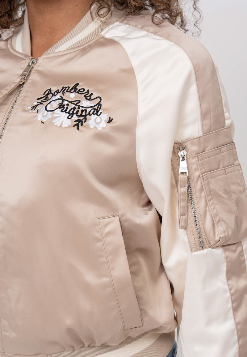 Breathe W Bomber Jacket in Beige Jackets Bombers Original