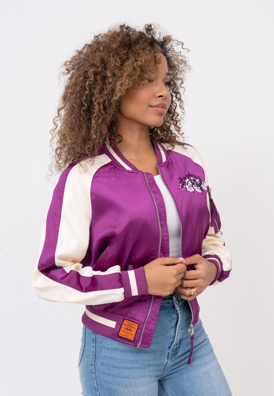 Breathe W Bomber Jacket in Purple Jackets Bombers Original