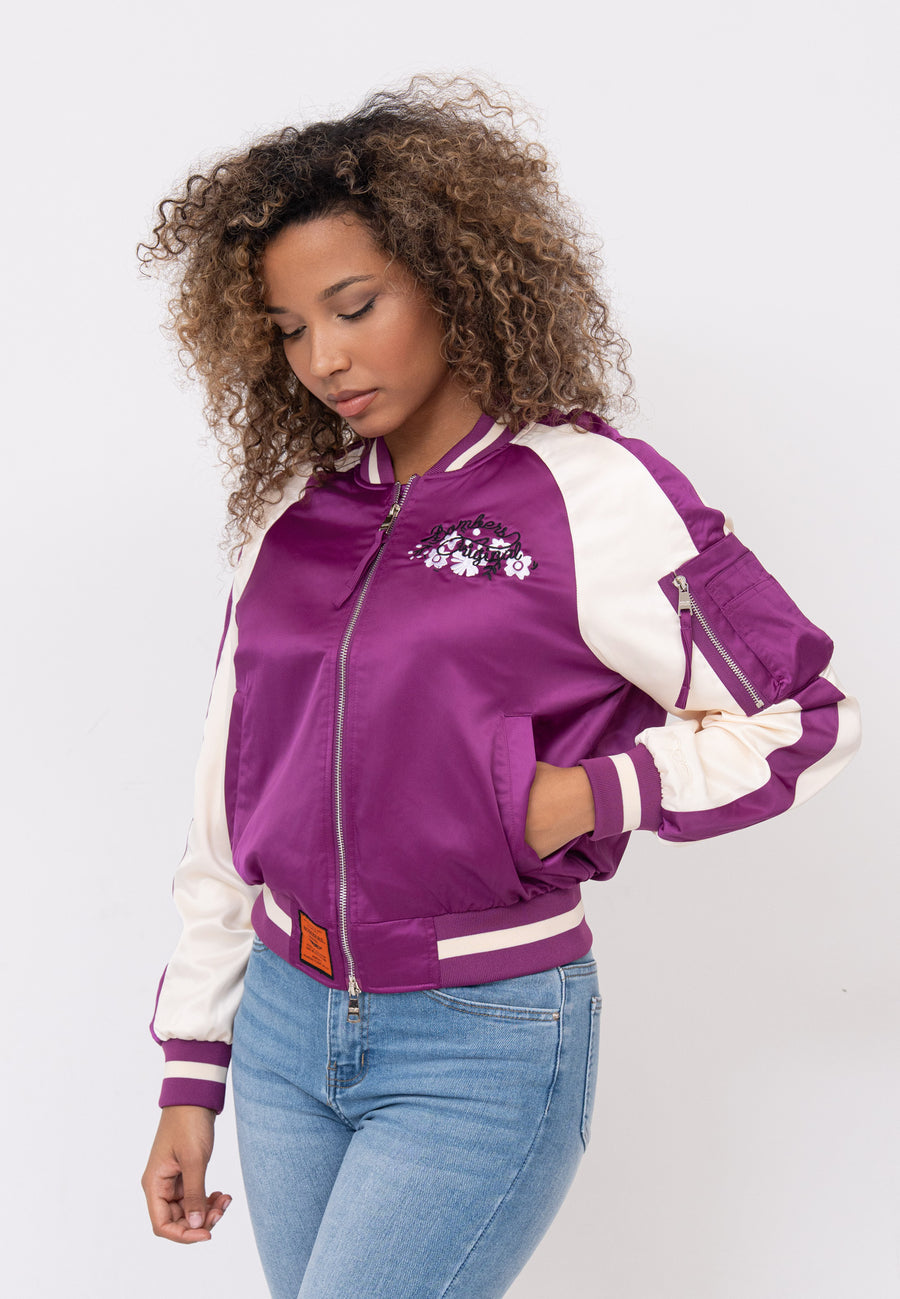 Breathe W Bomber Jacket in Purple Jackets Bombers Original