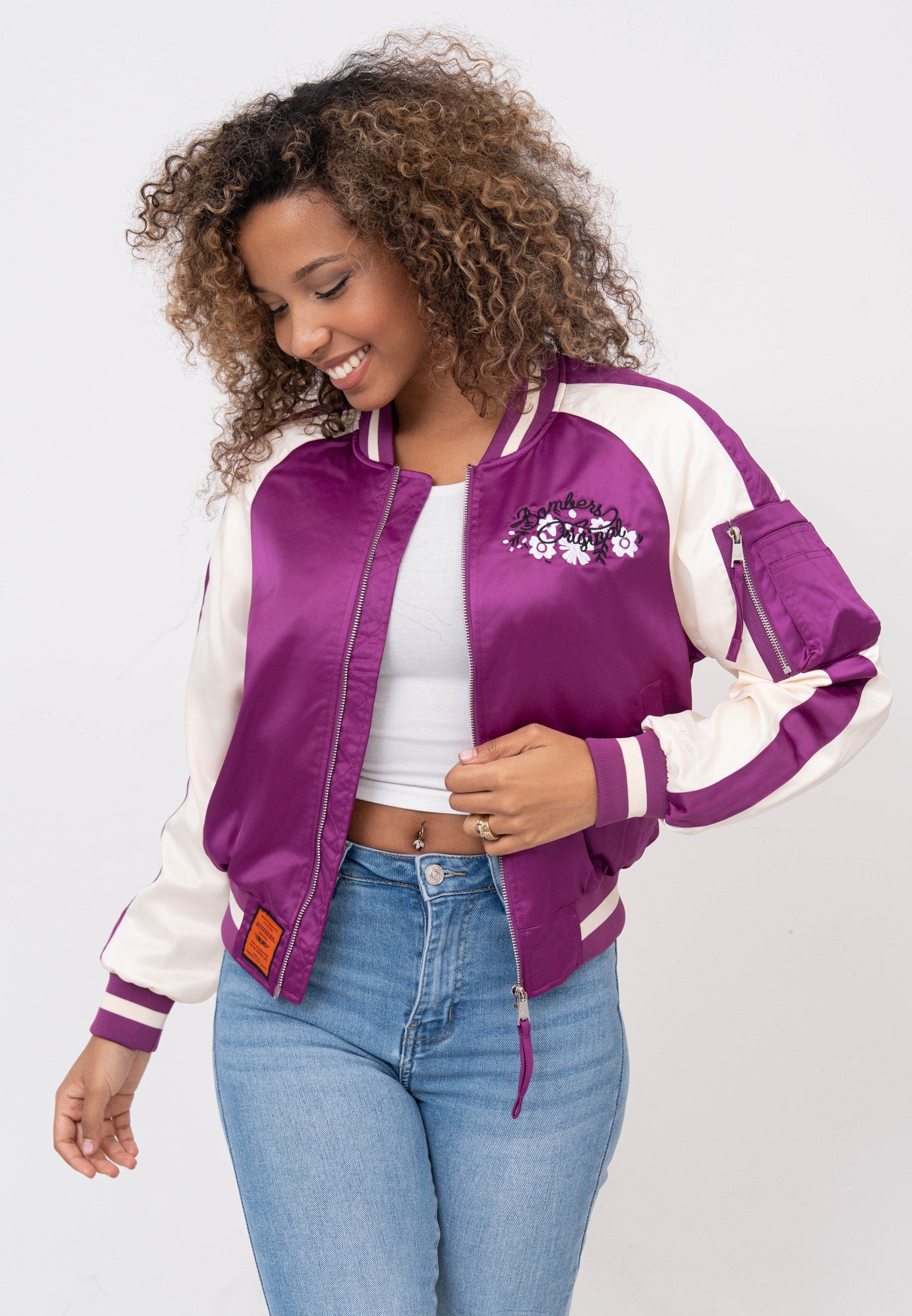 Breathe W Bomber Jacket in Purple Jackets Bombers Original