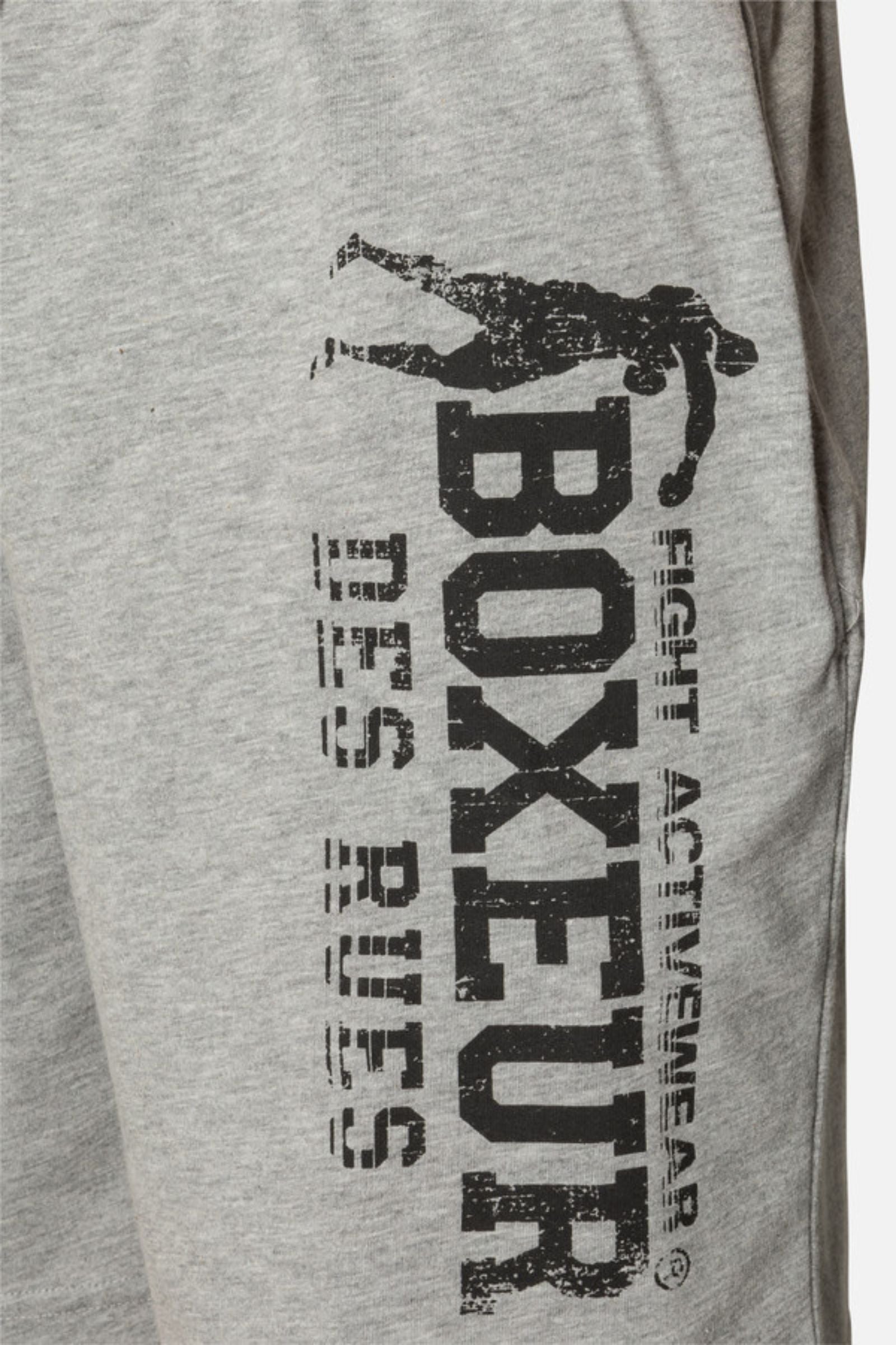 Training Big Print Shorts in Grey Mel Shorts Boxeur des Rues