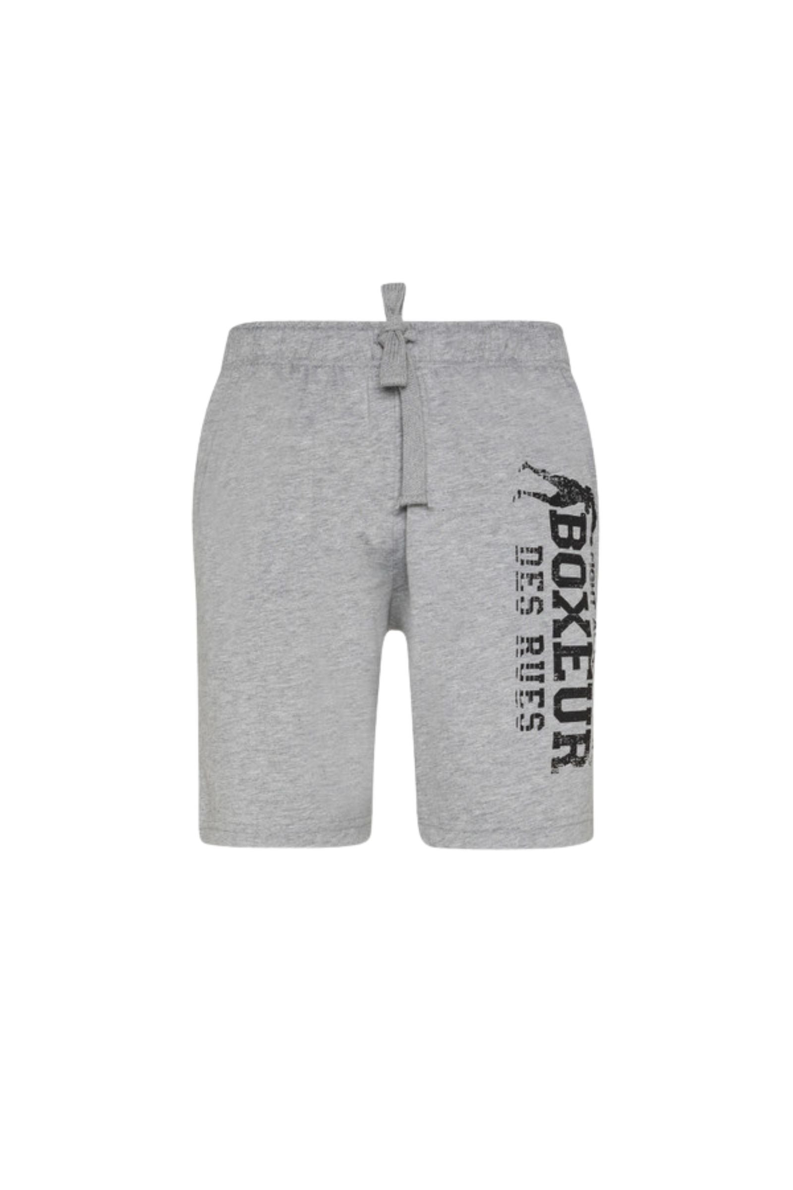 Training Big Print Shorts in Grey Mel Shorts Boxeur des Rues