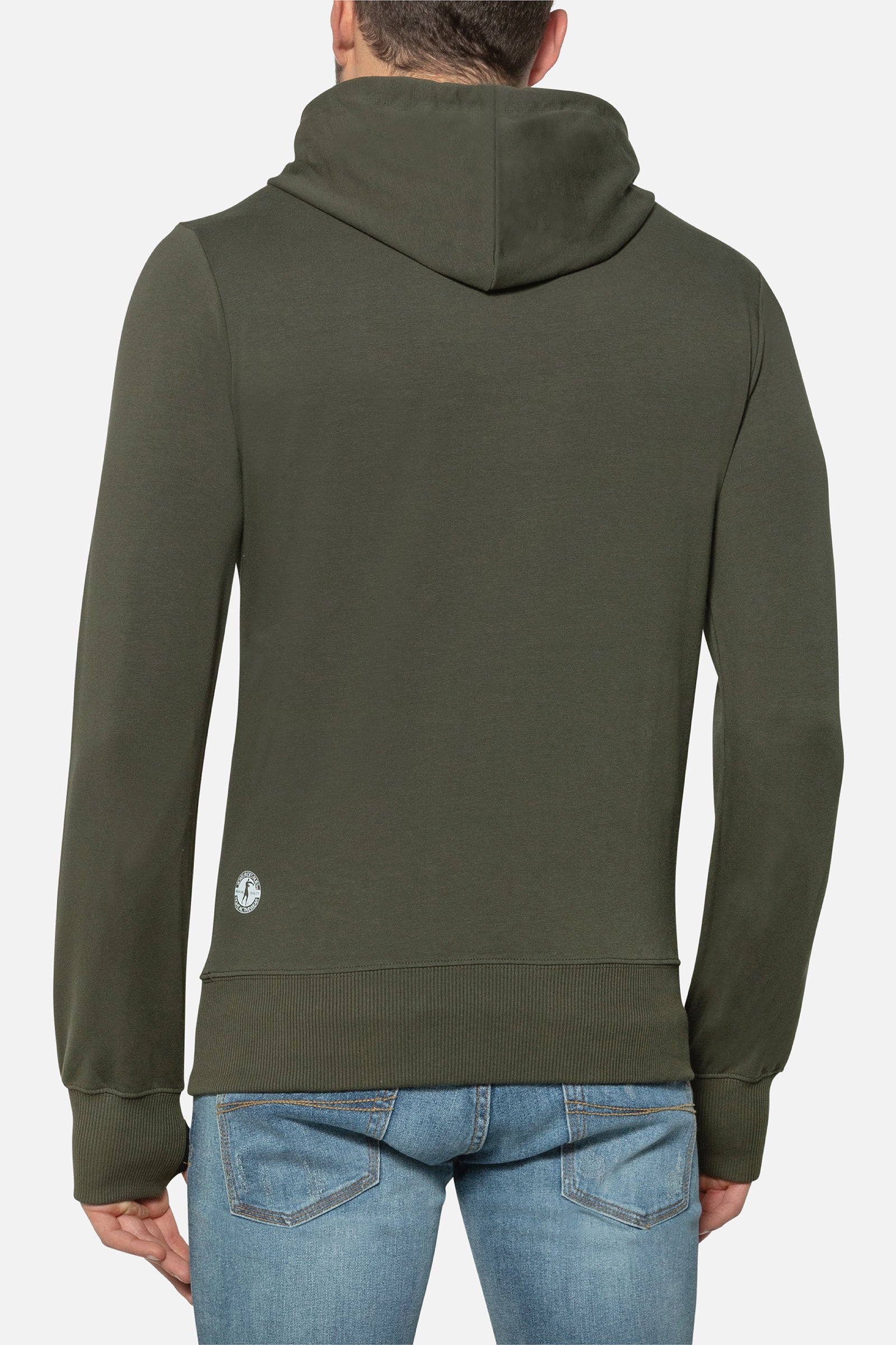 Hooded Sweatshirt with Thumb Openings in Army Hooded Sweatshirt Boxeur des Rues