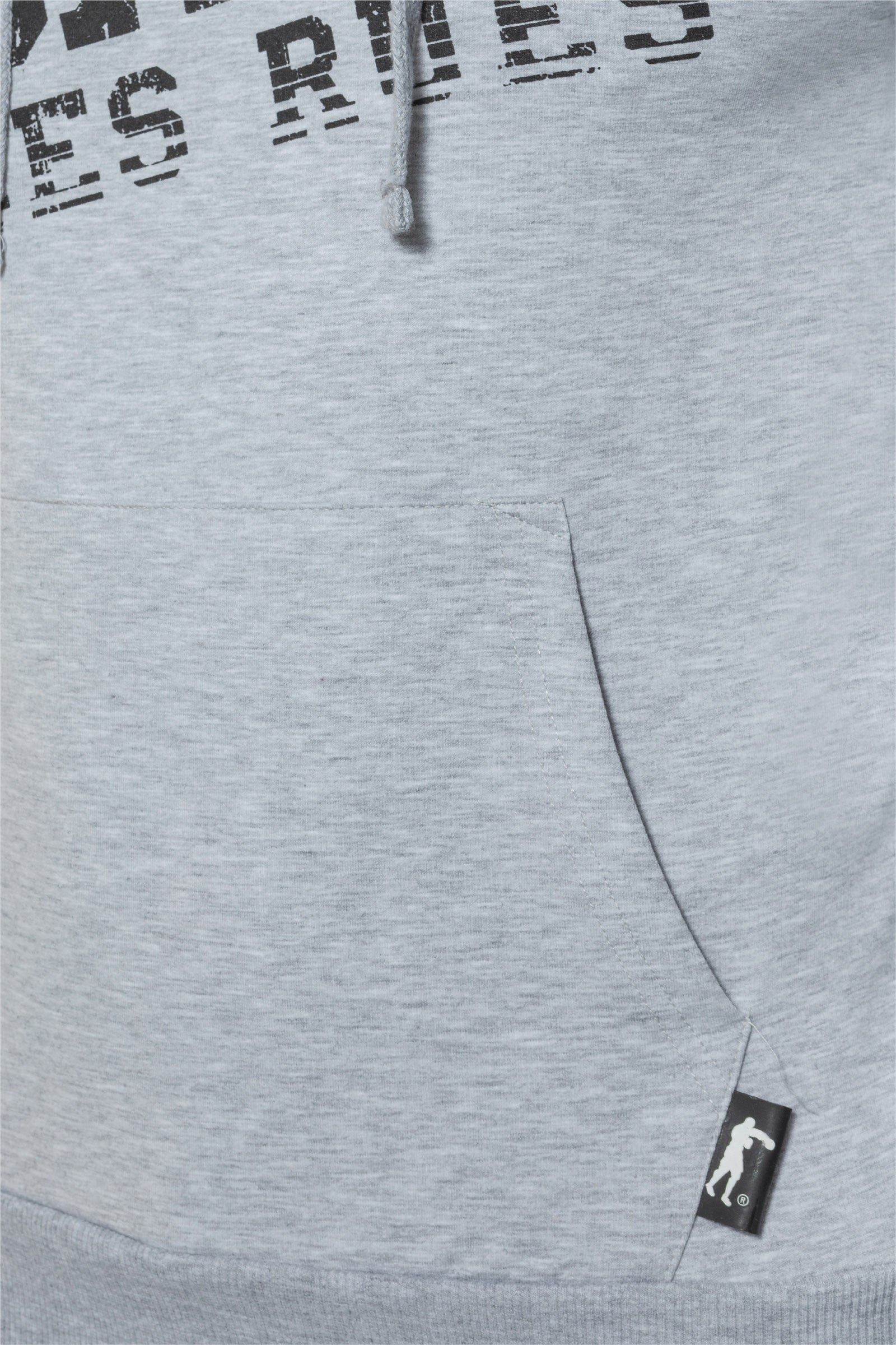 Hooded Sweatshirt with Thumb Openings in Greymel Hooded Sweatshirt Boxeur des Rues