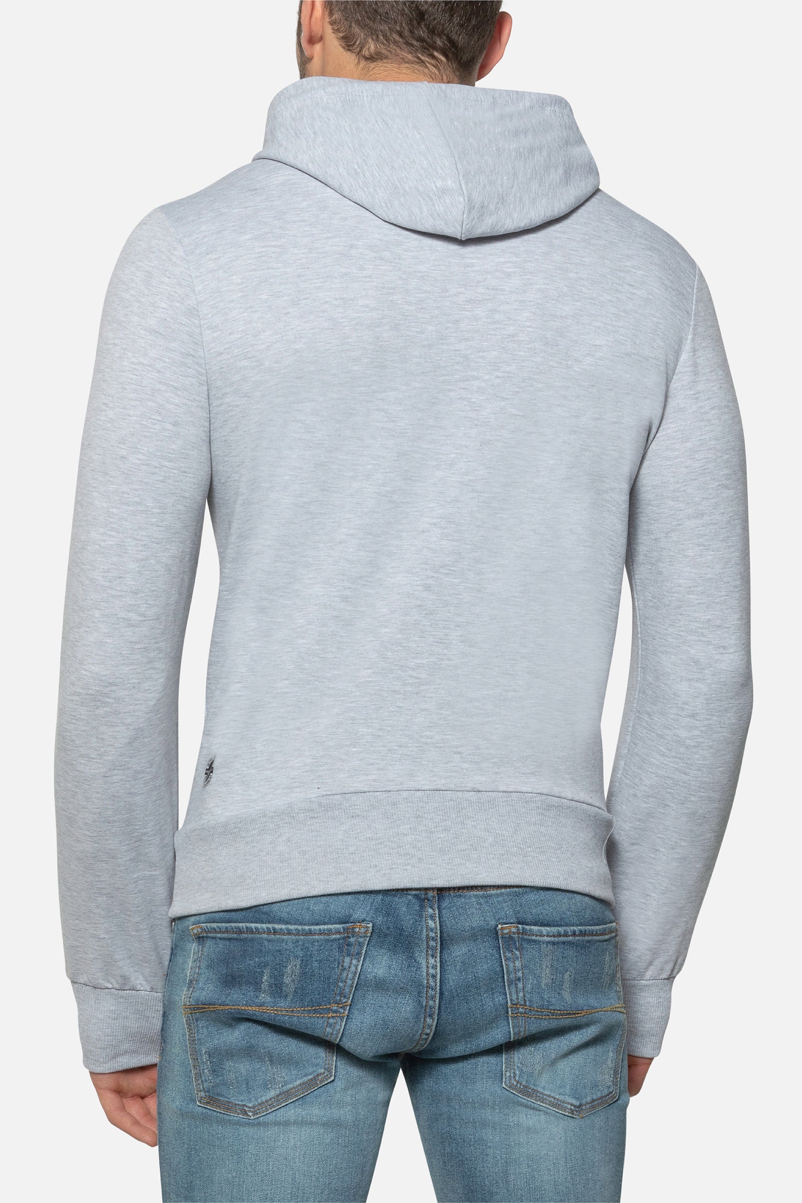 Hooded Sweatshirt with Thumb Openings in Greymel Hooded Sweatshirt Boxeur des Rues