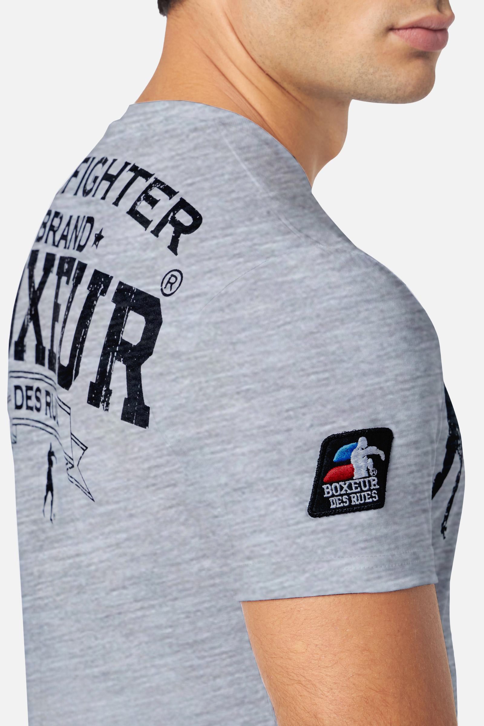 T-shirt Boxeur Street 2 in Grey Mel T-shirts Boxeur des Rues
