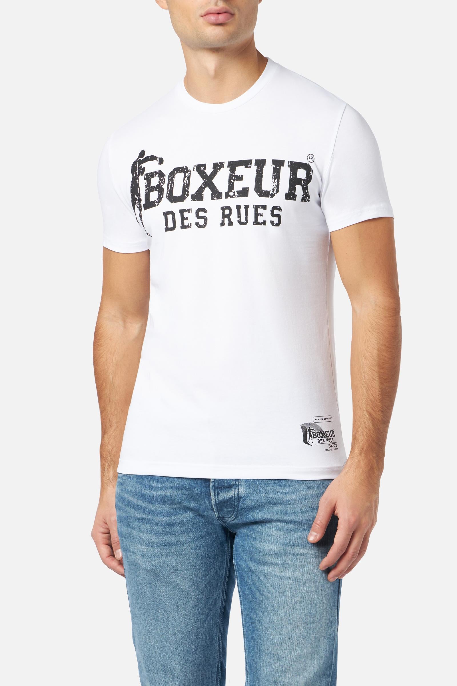 T-shirt Boxeur Street 2 in White-Black T-Shirts Boxeur des Rues