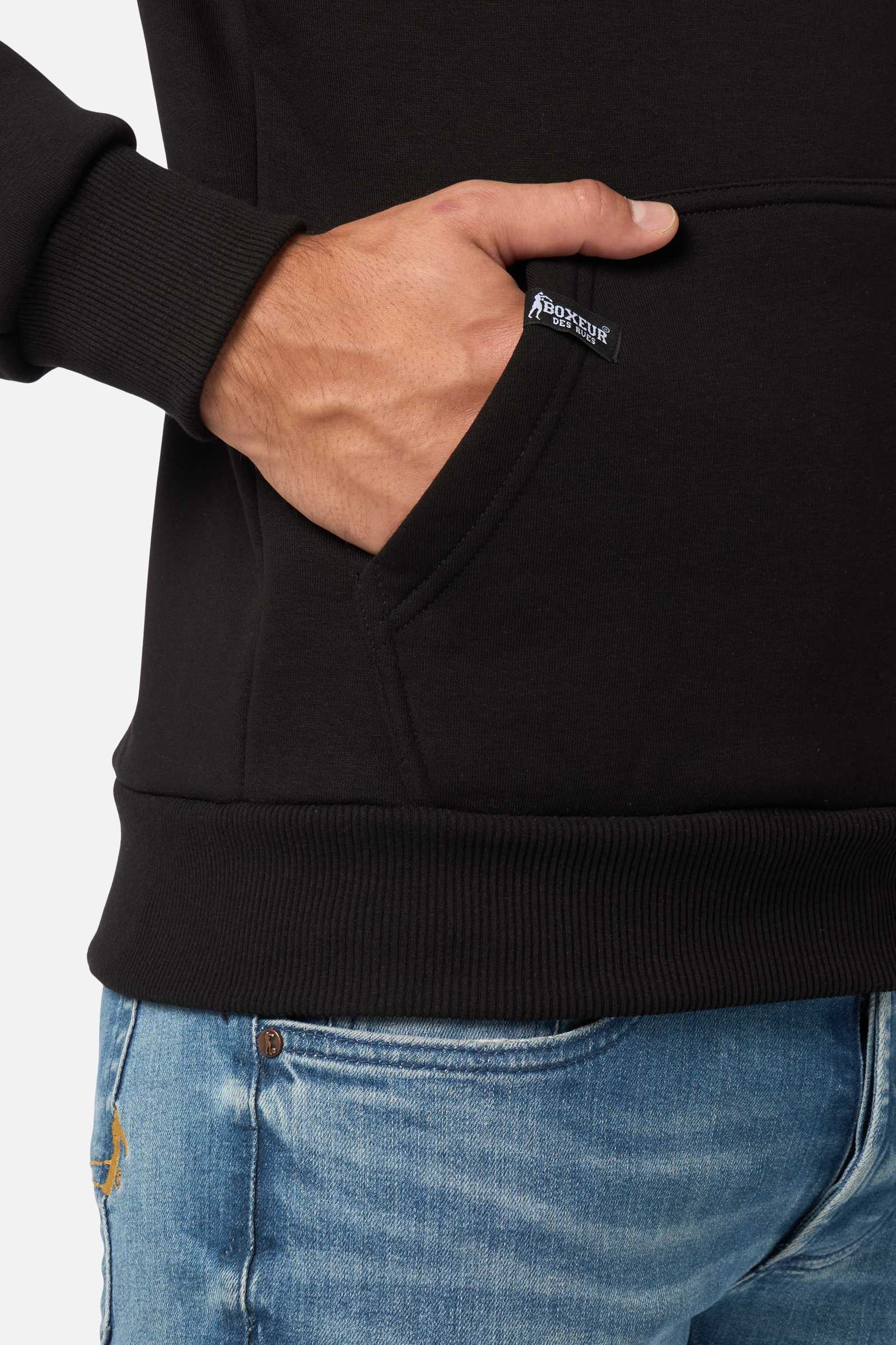 Hoodie Sweatshirt in Black-Gold Hooded sweatshirt Boxeur des Rues