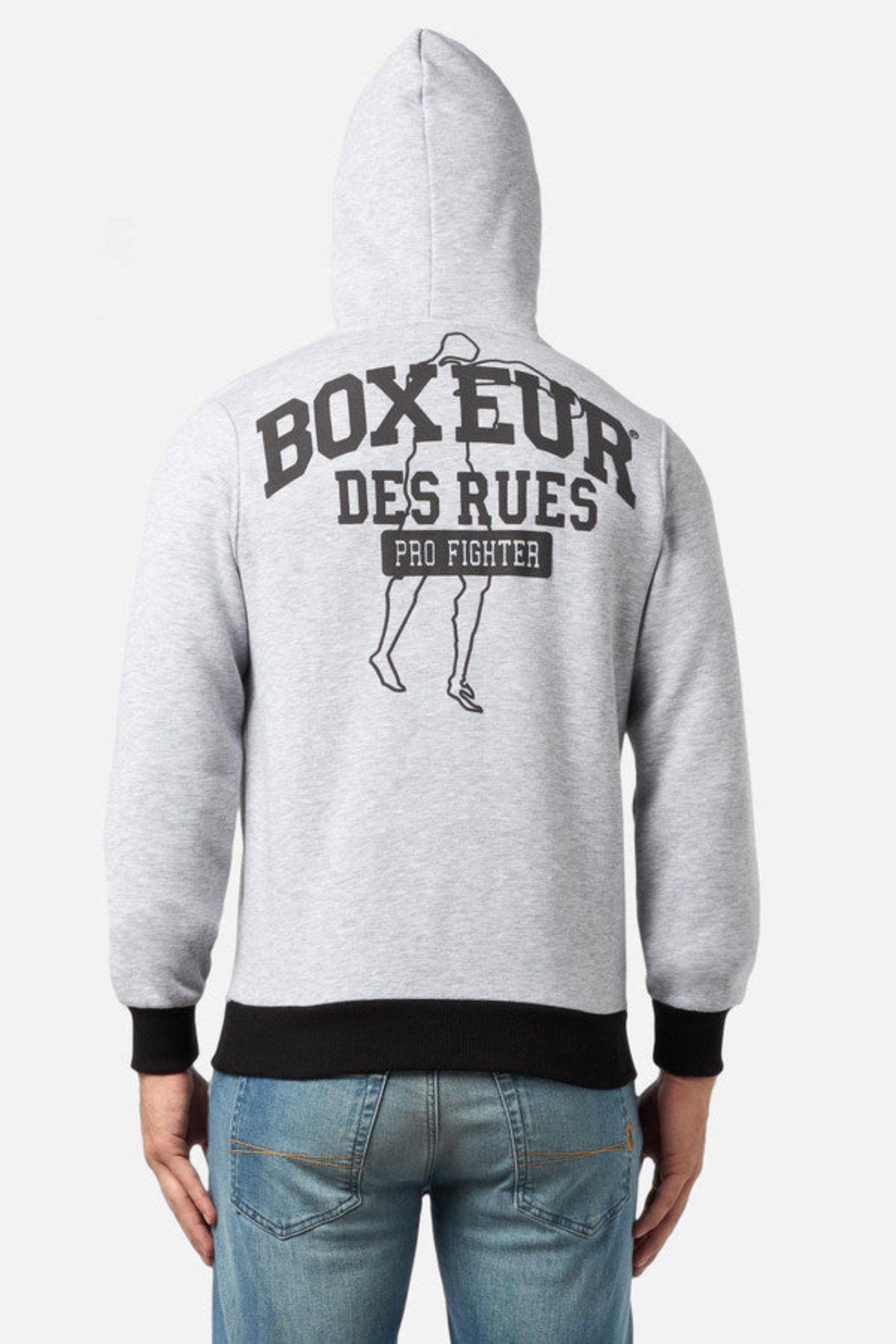 Hoodie Sweatshirt in Grey Mel Hooded sweatshirt Boxeur des Rues