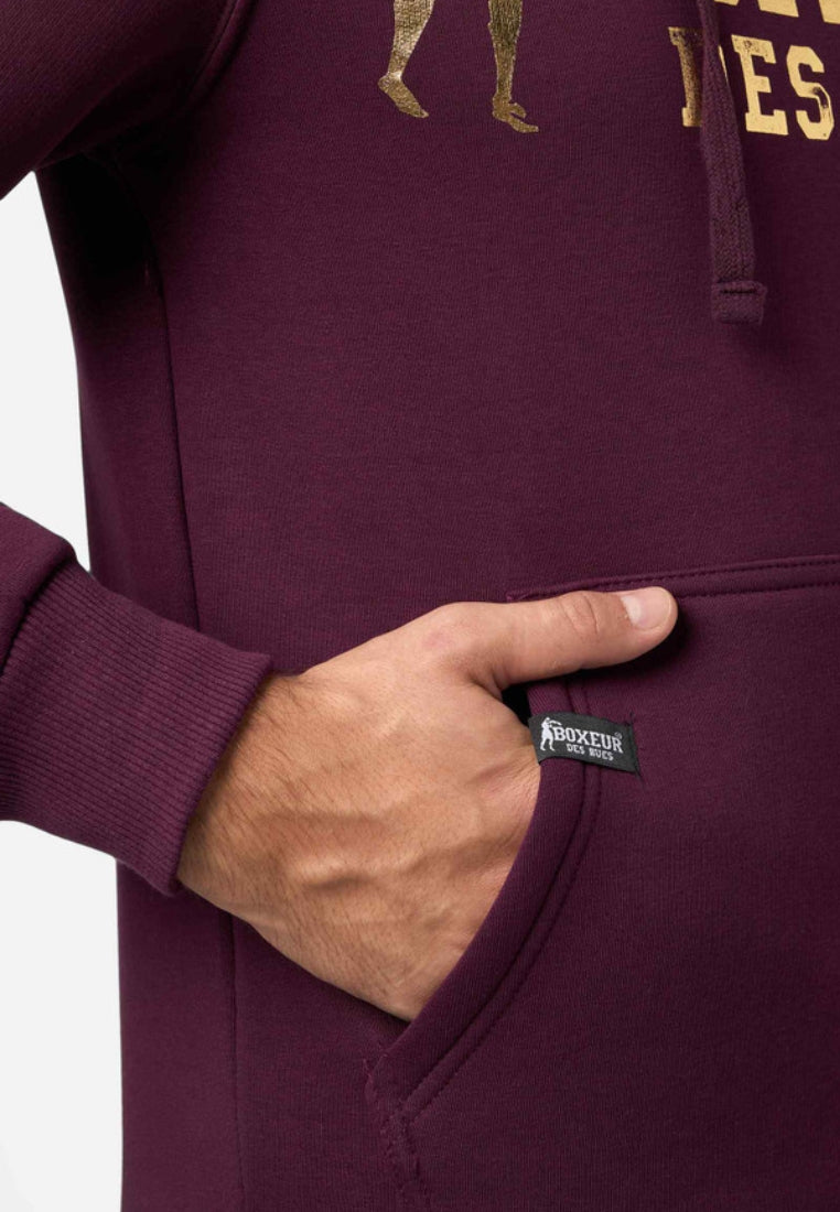 Hoodie Sweatshirt in Wine Hooded sweatshirt Boxeur des Rues