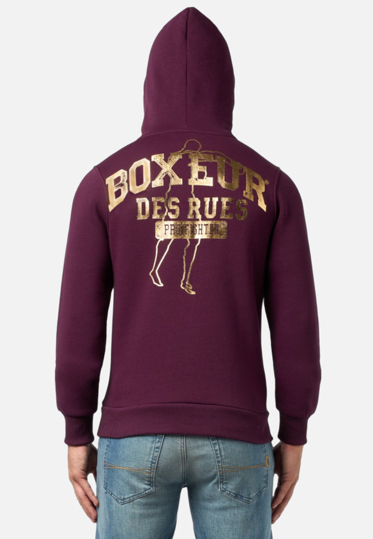 Hoodie Sweatshirt in Wine Hooded sweatshirt Boxeur des Rues