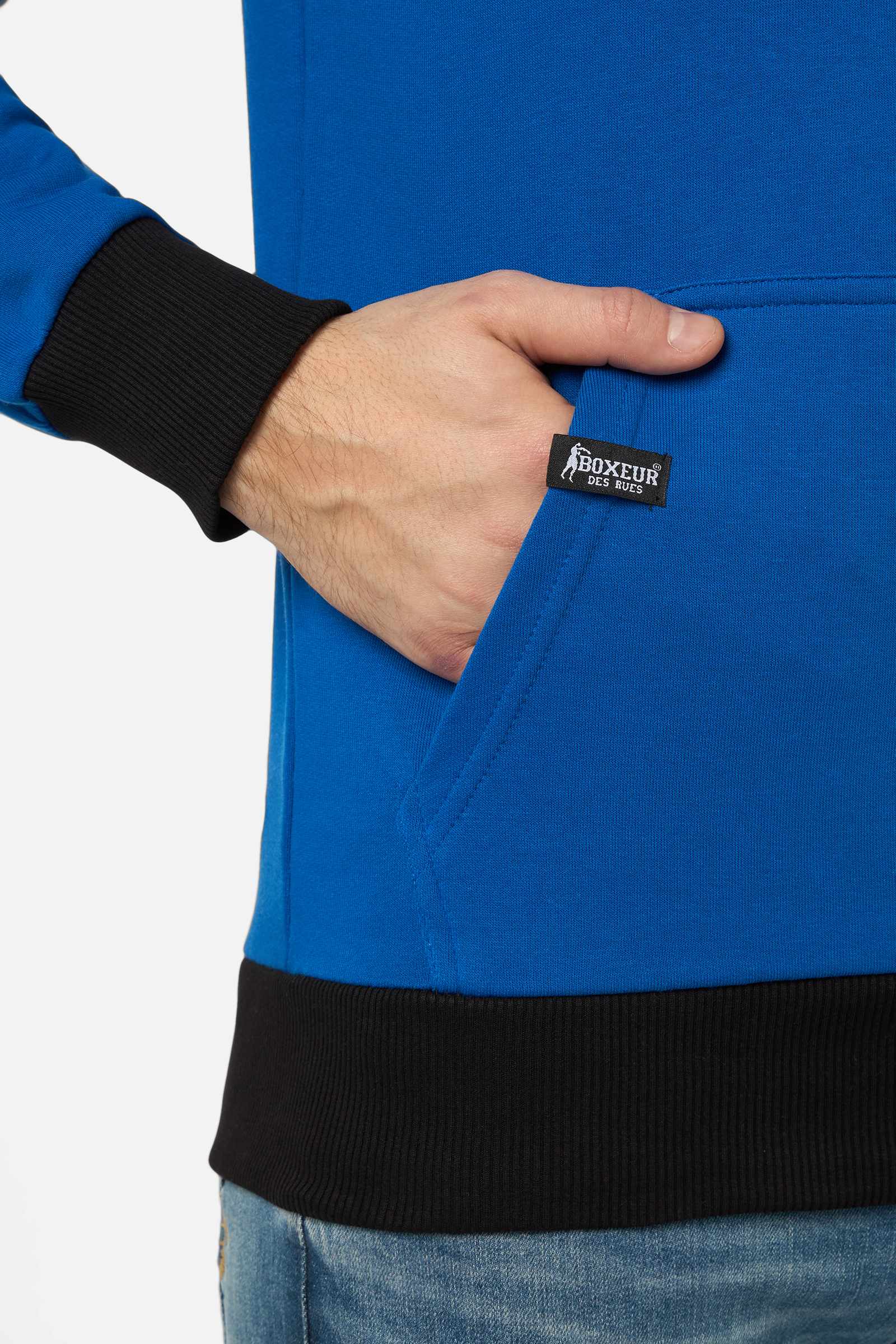 Hooded Sweatshirt in Cobalt Blue Hooded Sweatshirt Boxeur des Rues