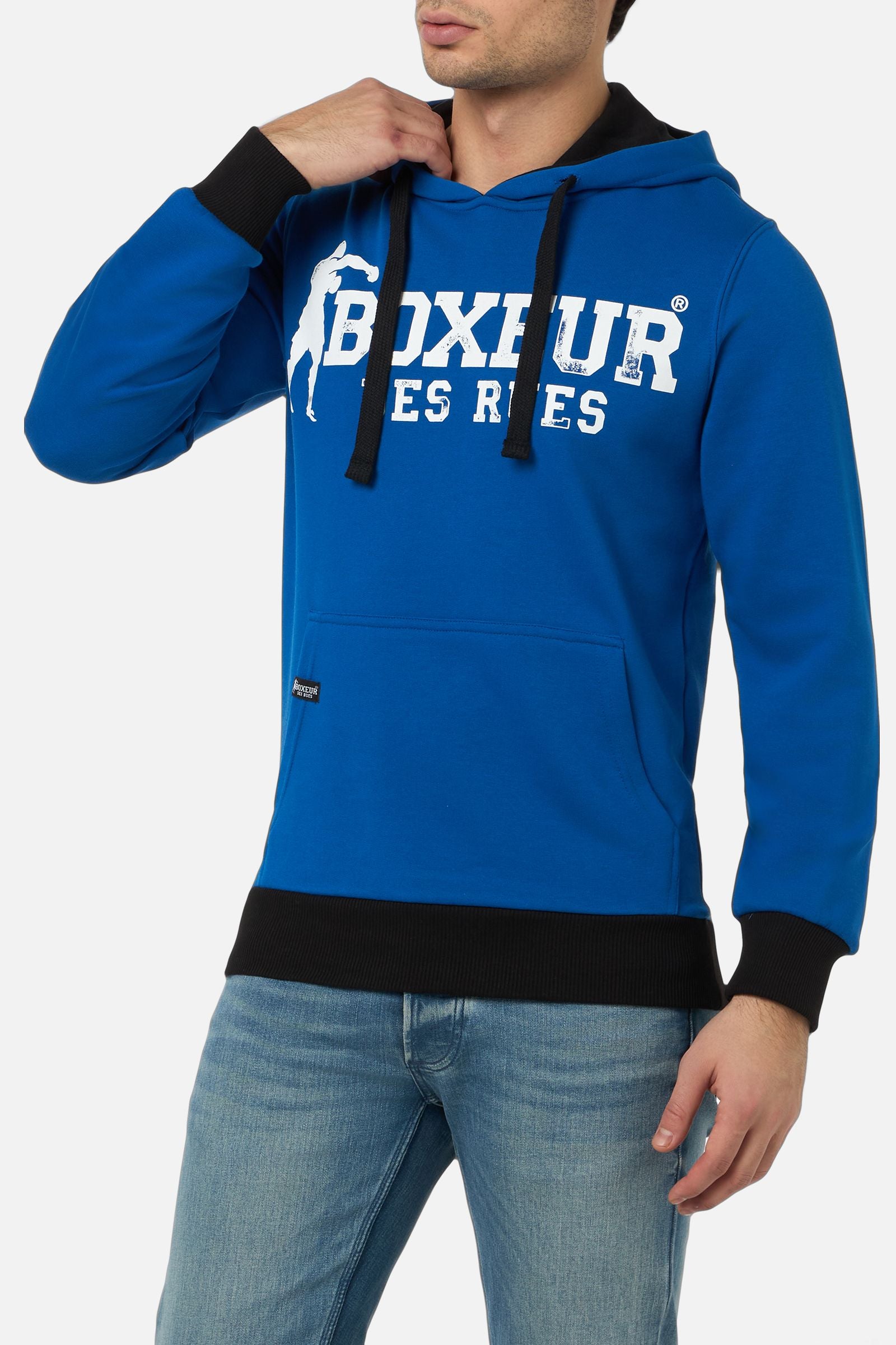 Hooded Sweatshirt in Cobalt Blue Hooded Sweatshirt Boxeur des Rues