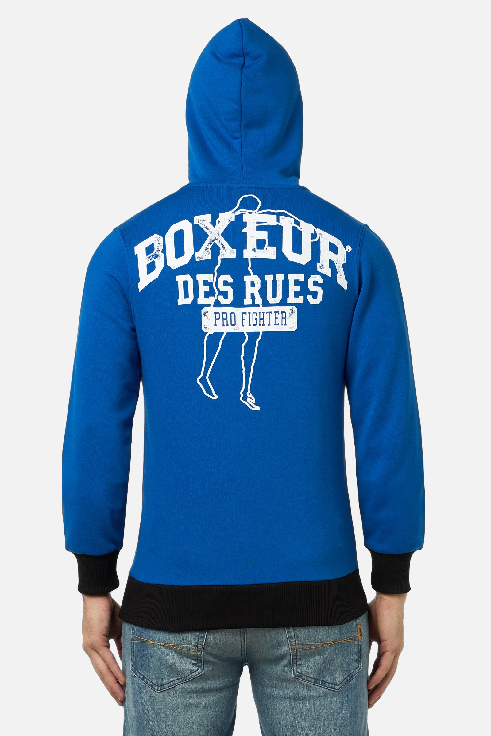 Hooded Sweatshirt in Cobalt Blue Hooded Sweatshirt Boxeur des Rues