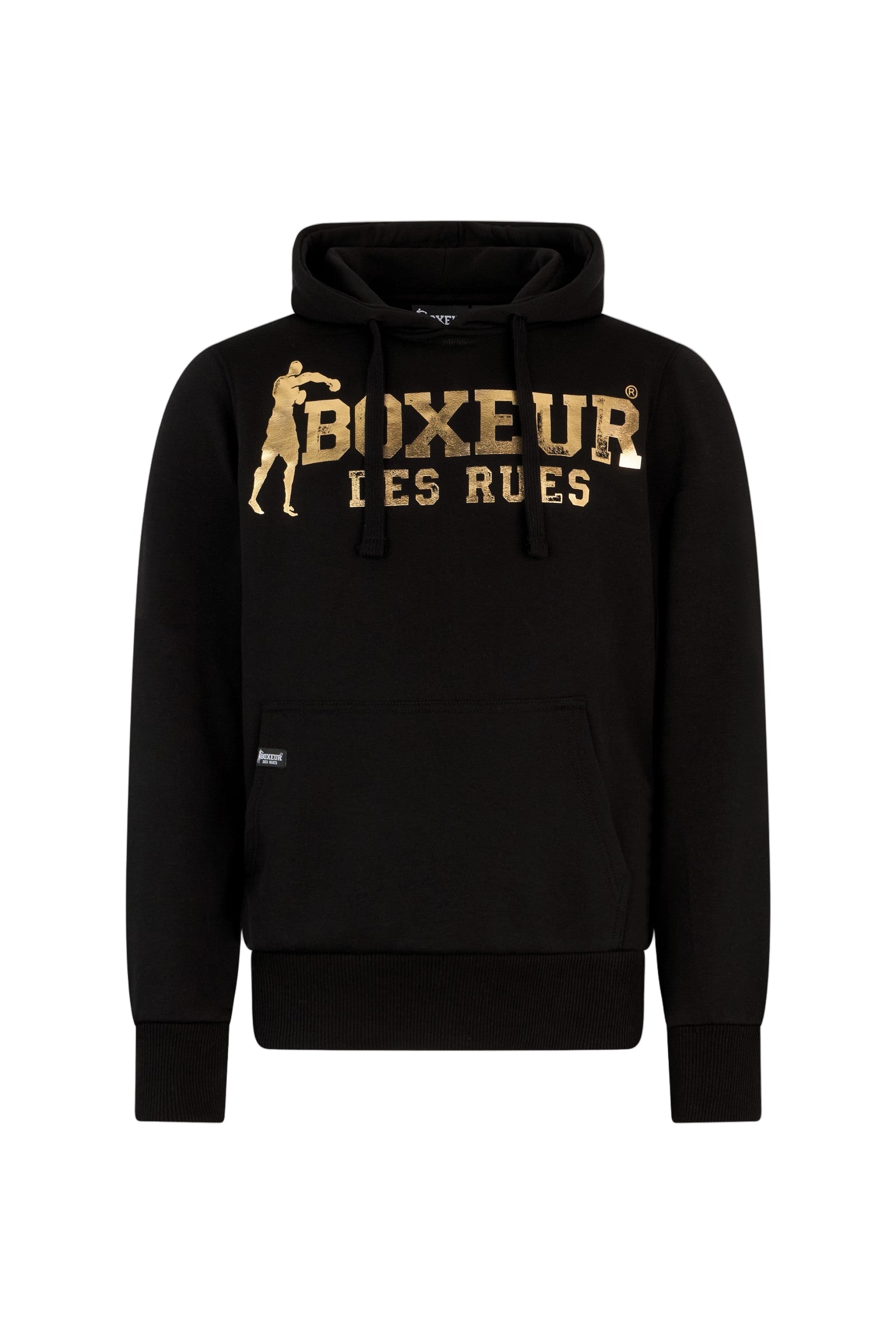 Hooded Sweatshirt in Black-Gold Hooded Sweatshirt Boxeur des Rues