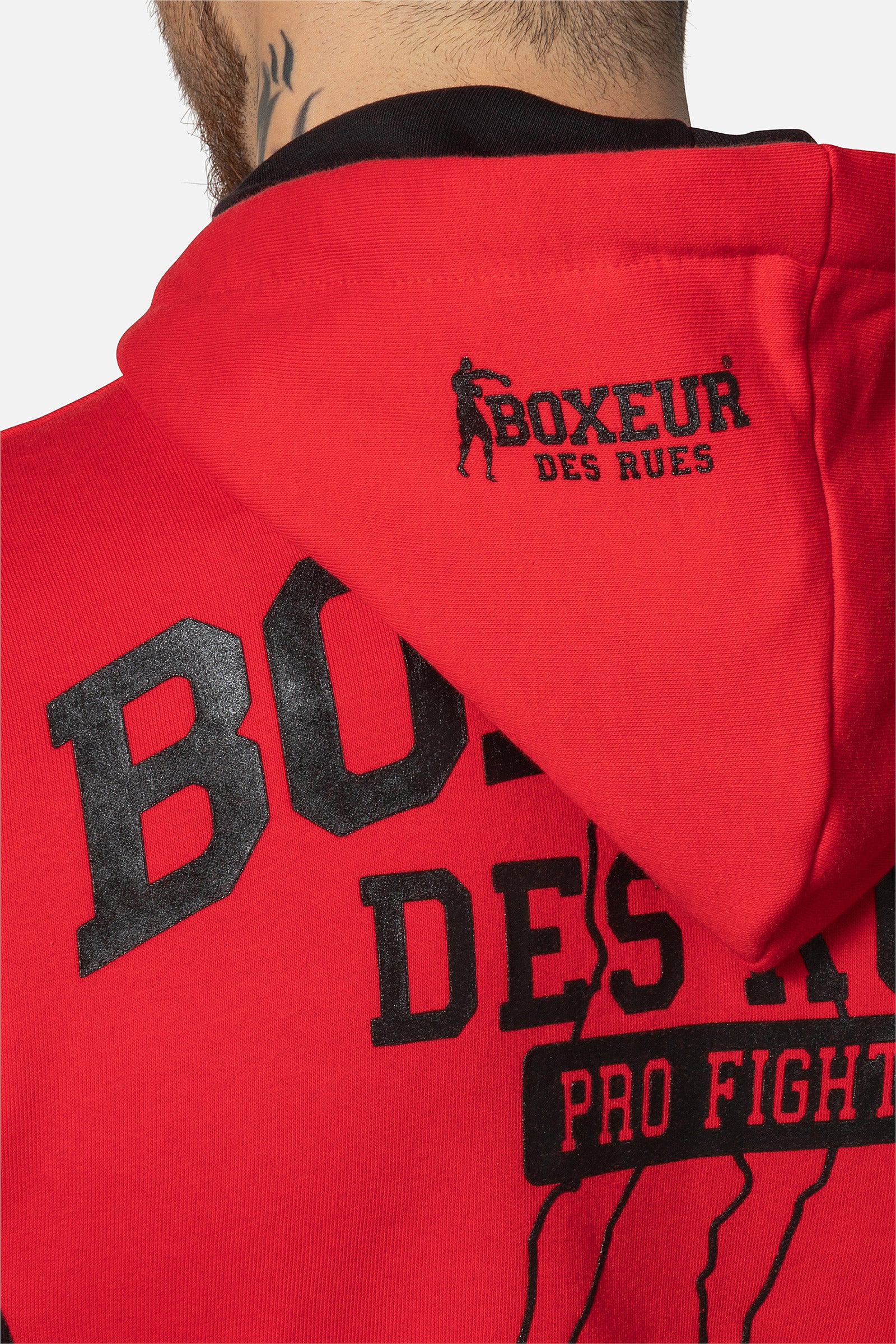 Hooded Full Zip Sweatshirt in Red Sweat Jackets Boxeur des Rues