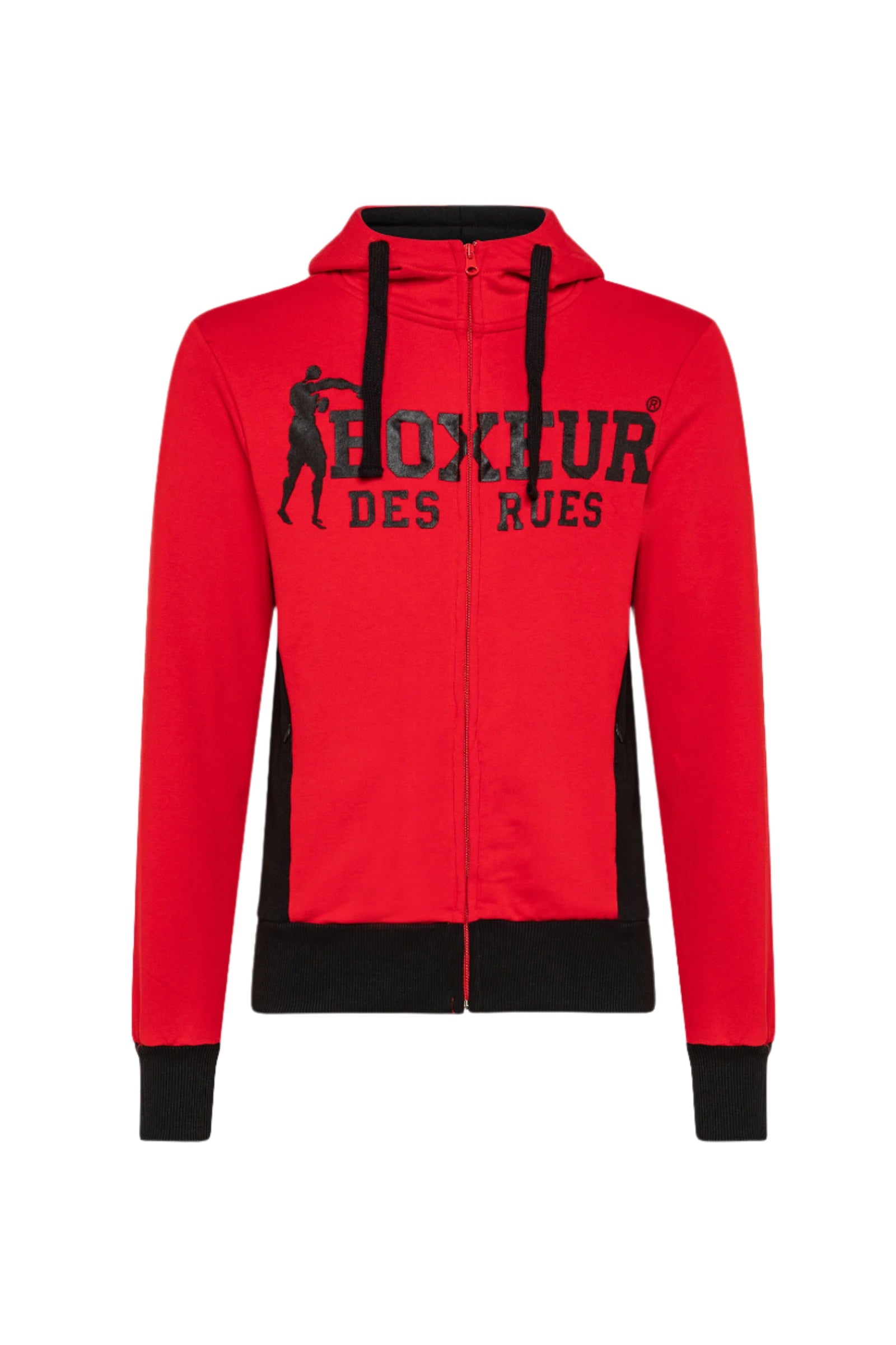 Hooded Full Zip Sweatshirt in Red Sweat Jackets Boxeur des Rues