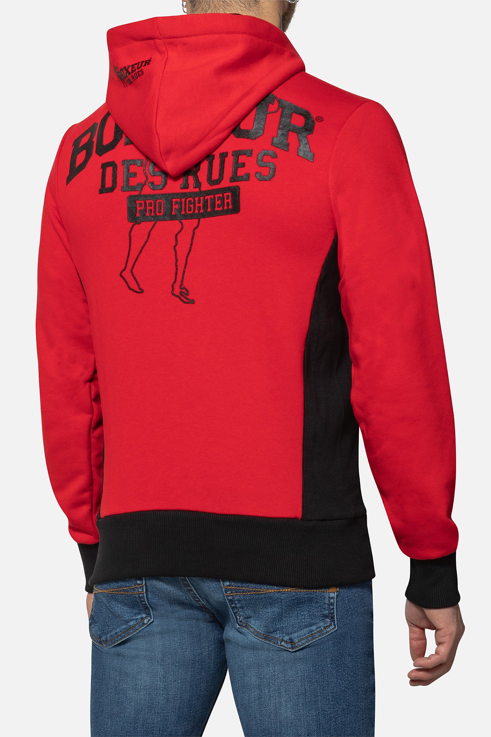 Hooded Full Zip Sweatshirt in Red Sweat Jackets Boxeur des Rues